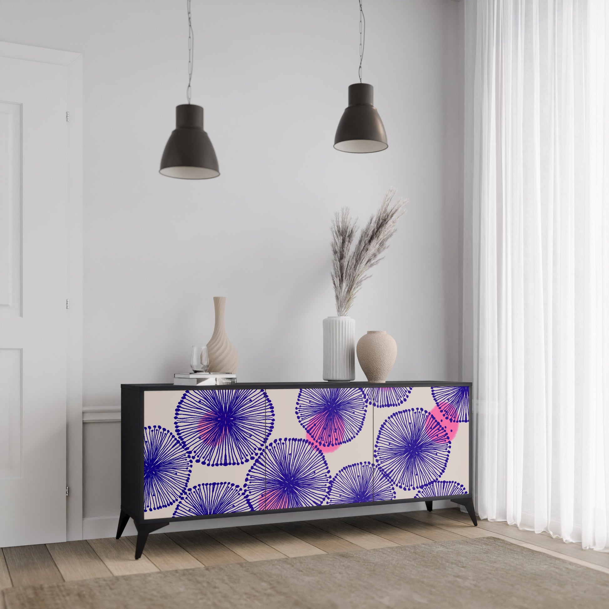 Buffet 3 portes MAGIC NATURE finition noire