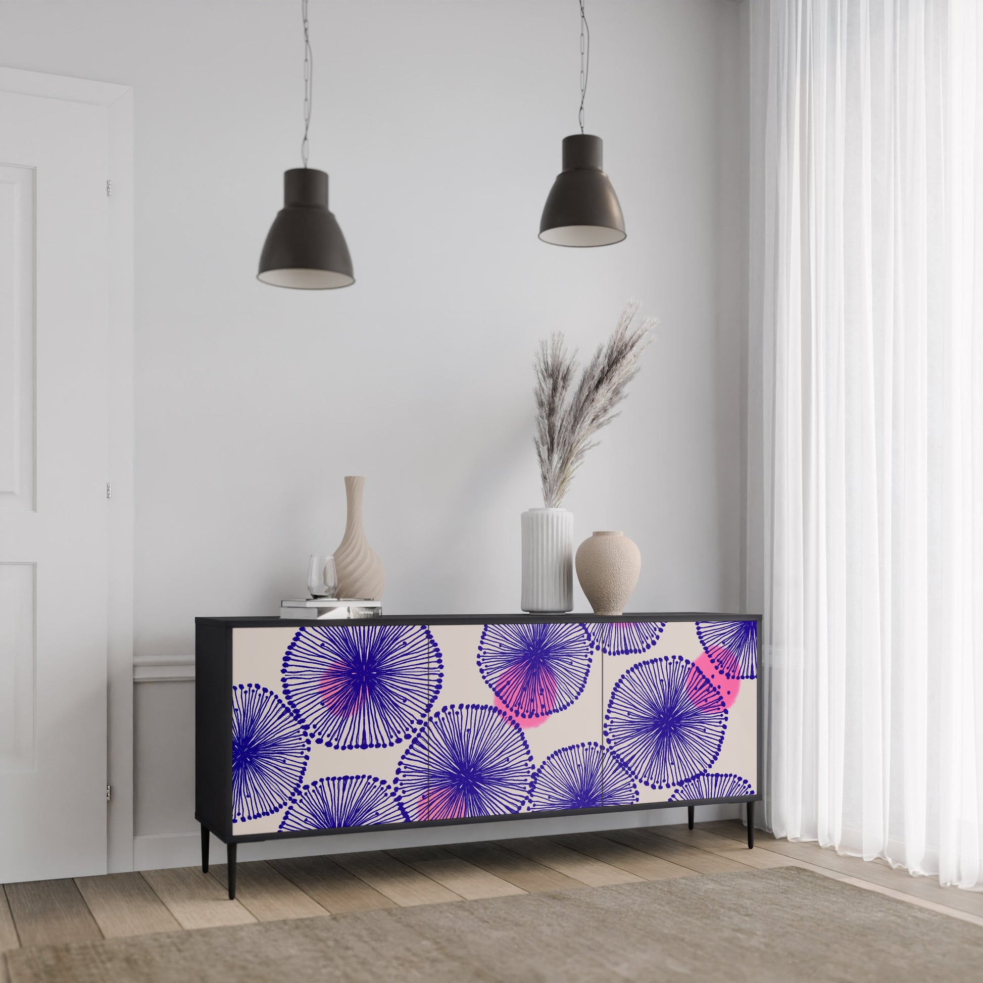 Buffet 3 portes MAGIC NATURE finition noire