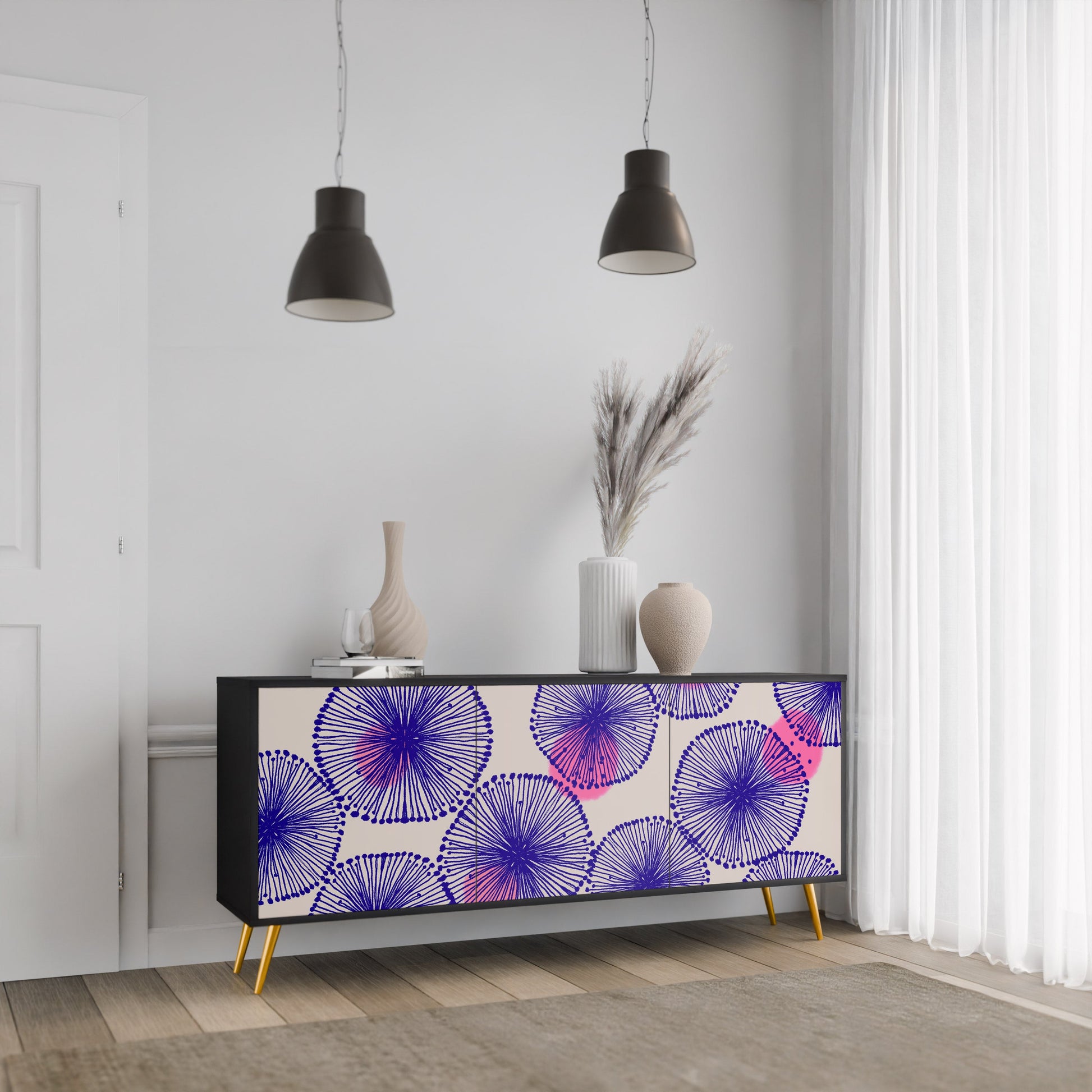 Buffet 3 portes MAGIC NATURE finition noire