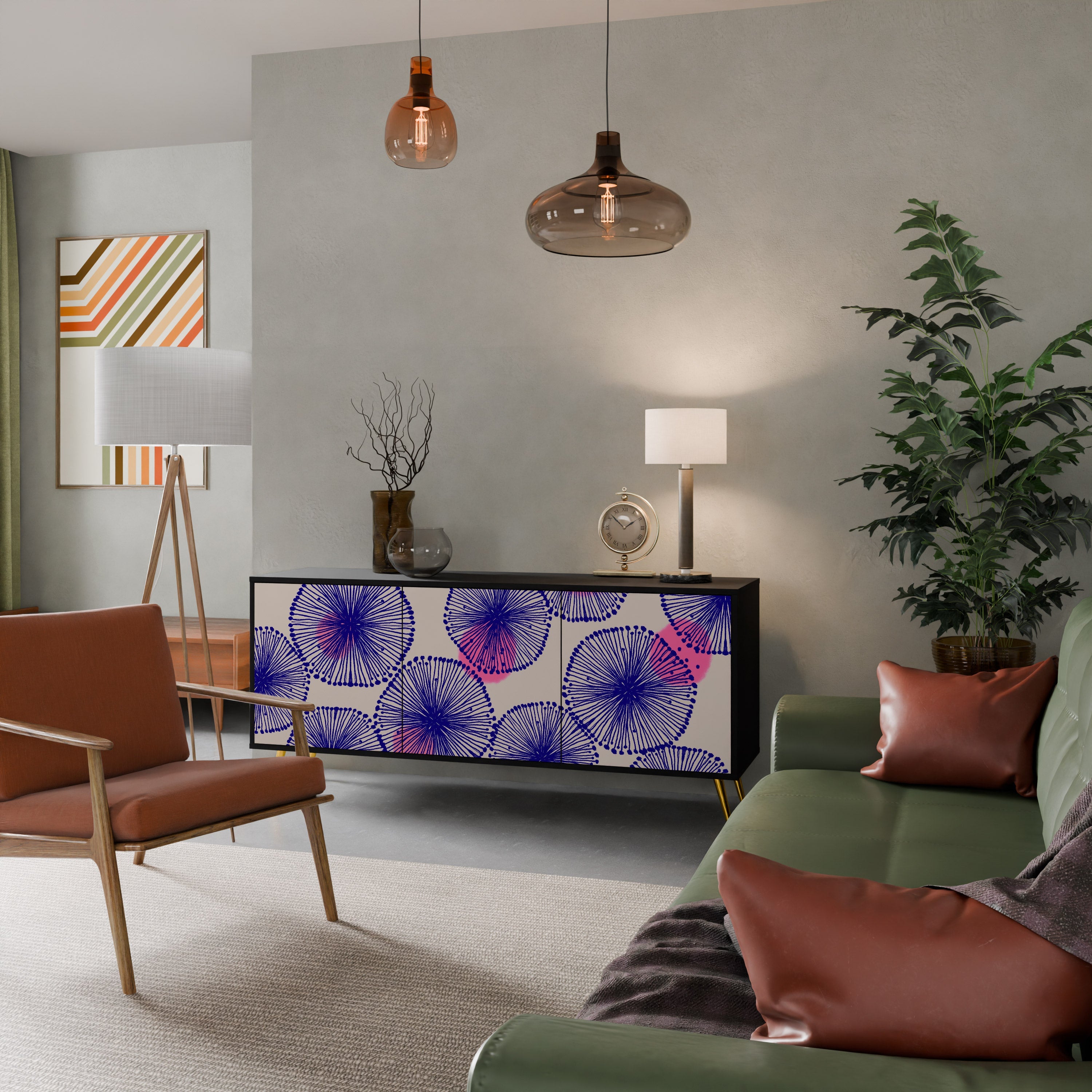 Buffet 3 portes MAGIC NATURE finition noire