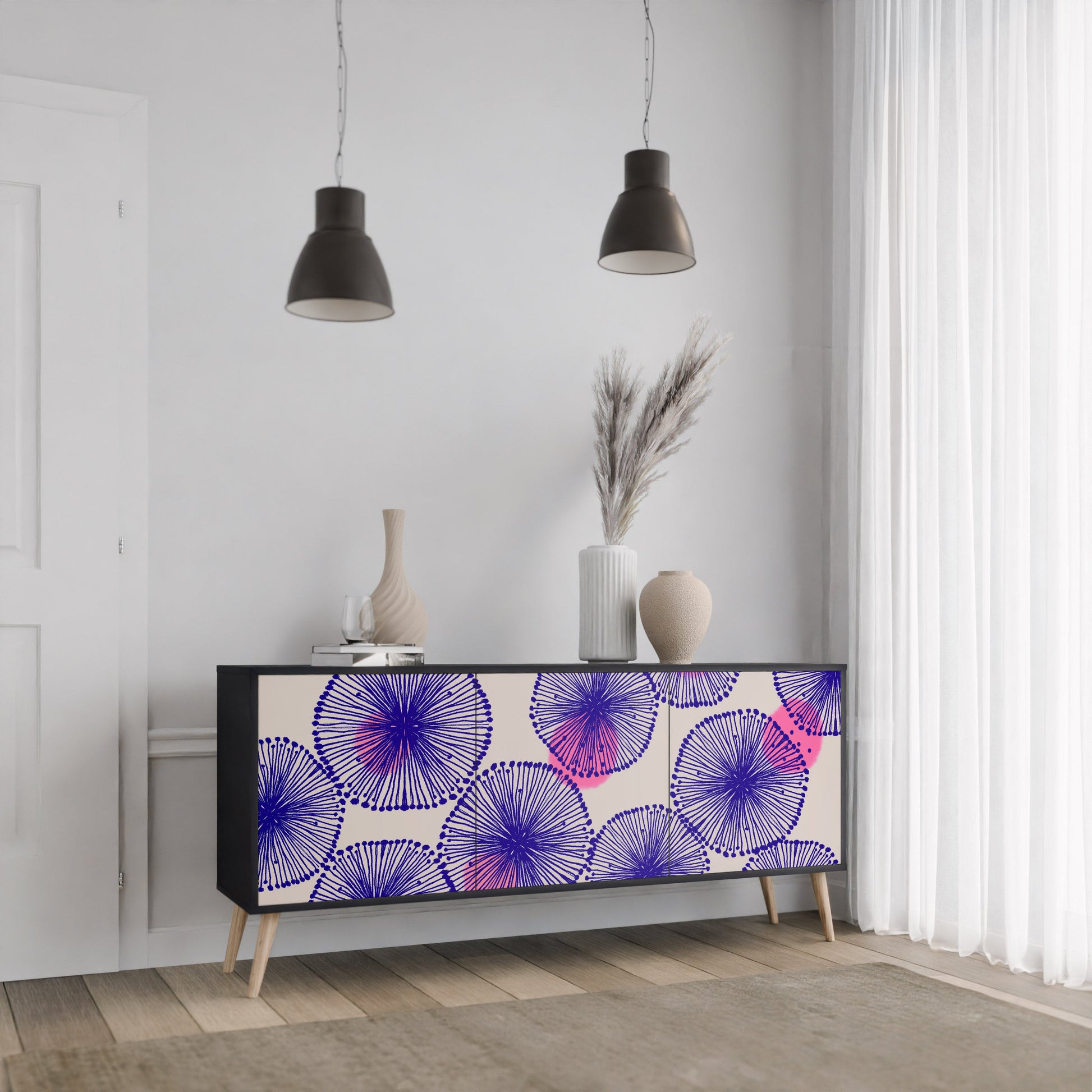 Buffet 3 portes MAGIC NATURE finition noire