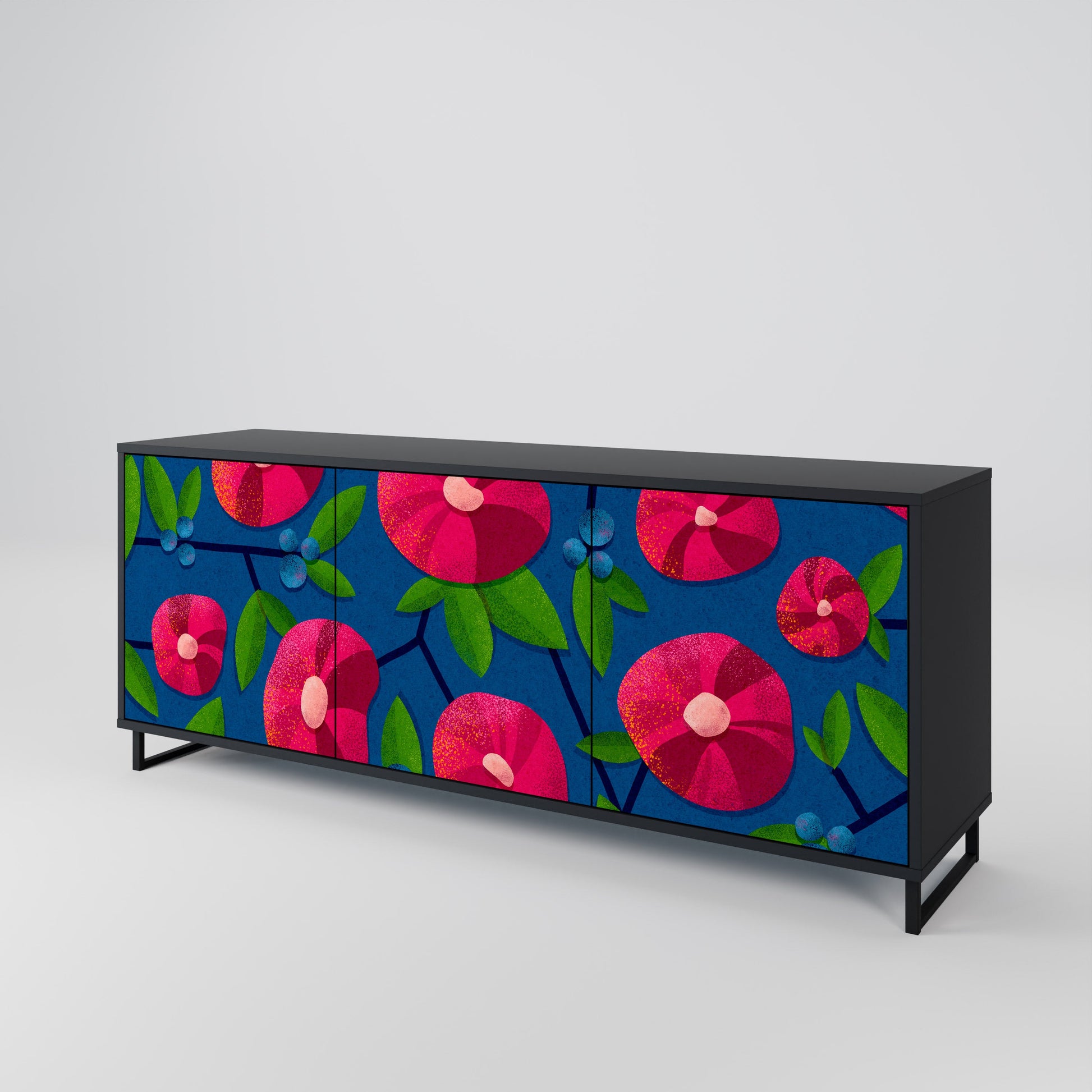 Buffet 3 portes SPRING THOUGHTS en finition noire