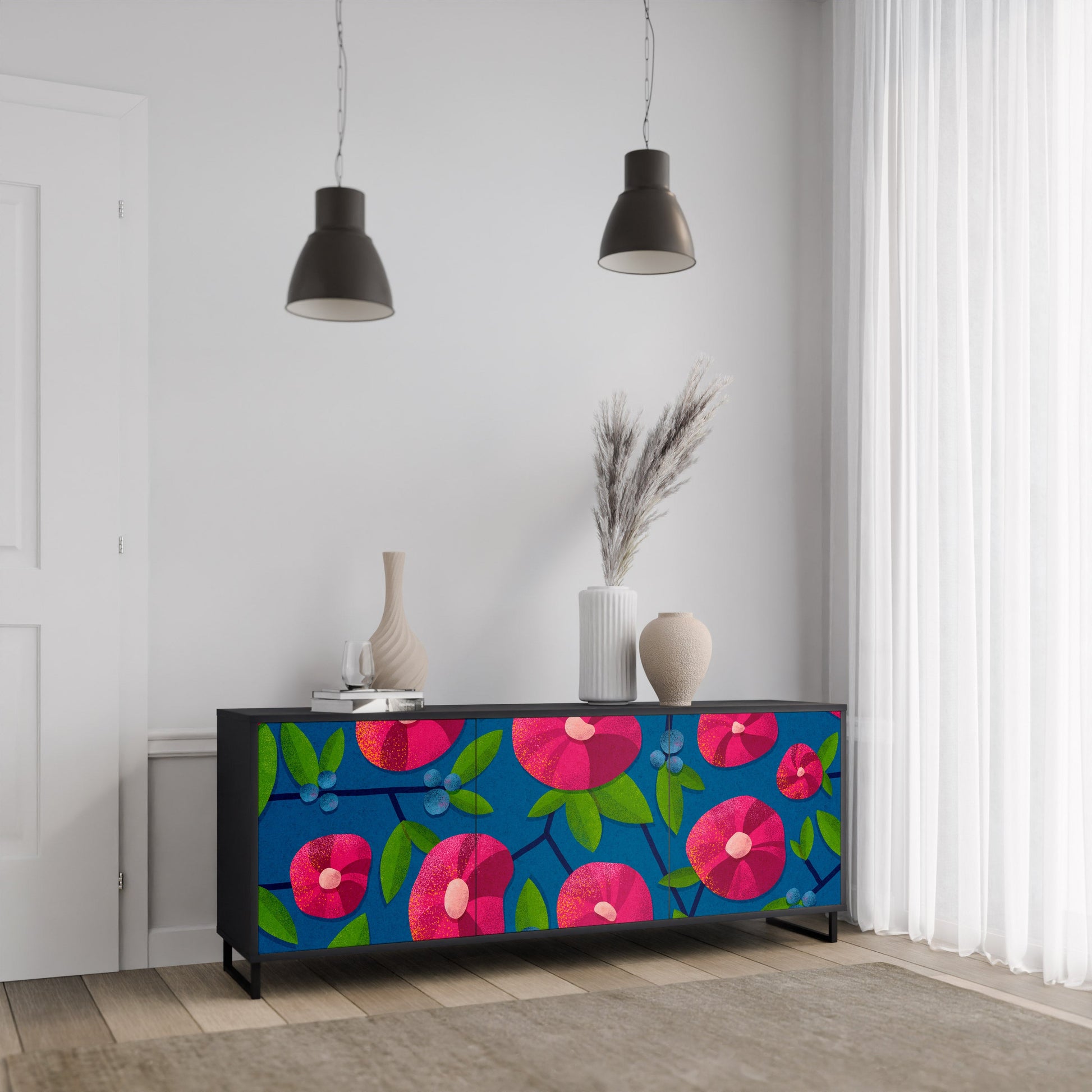 Buffet 3 portes SPRING THOUGHTS en finition noire