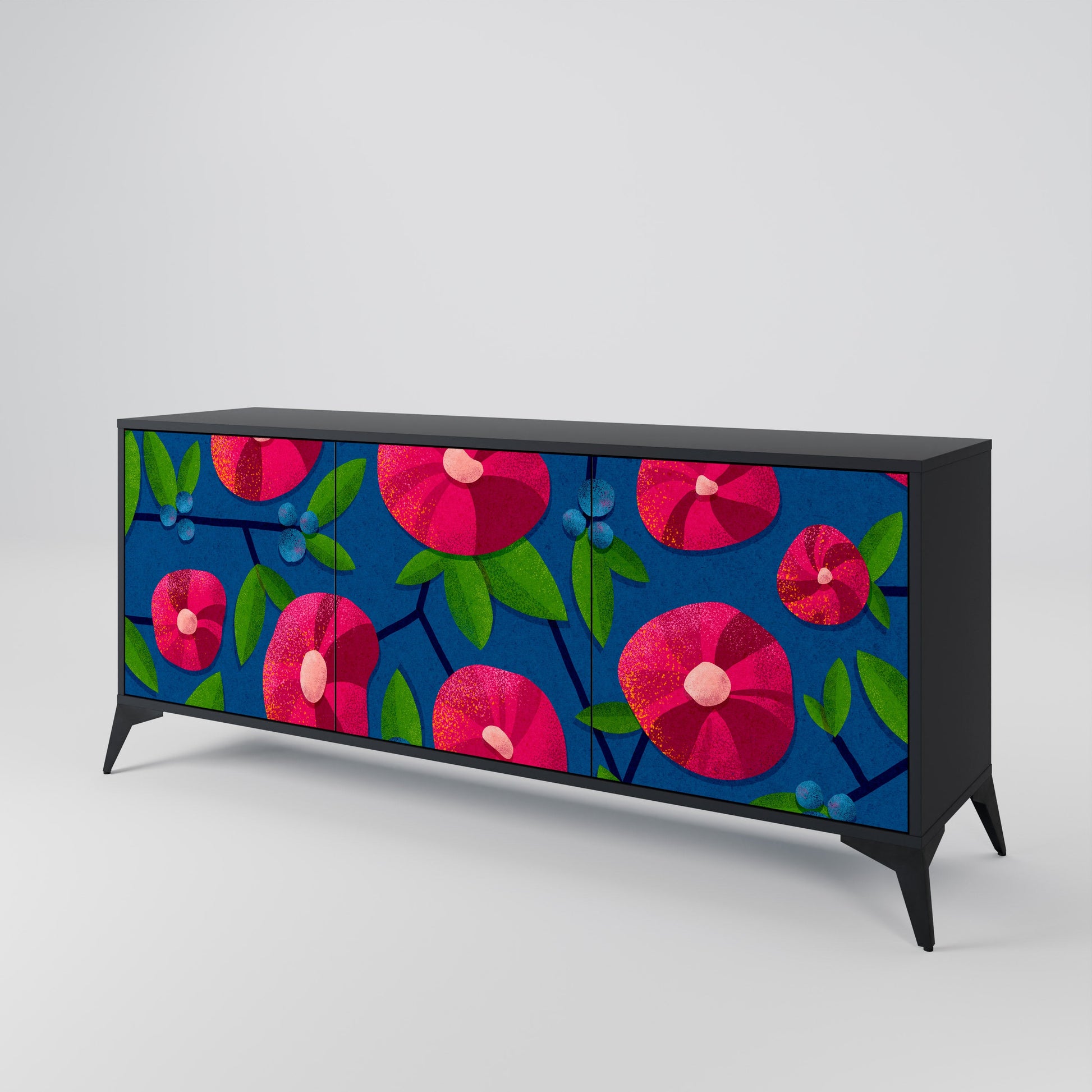 Buffet 3 portes SPRING THOUGHTS en finition noire