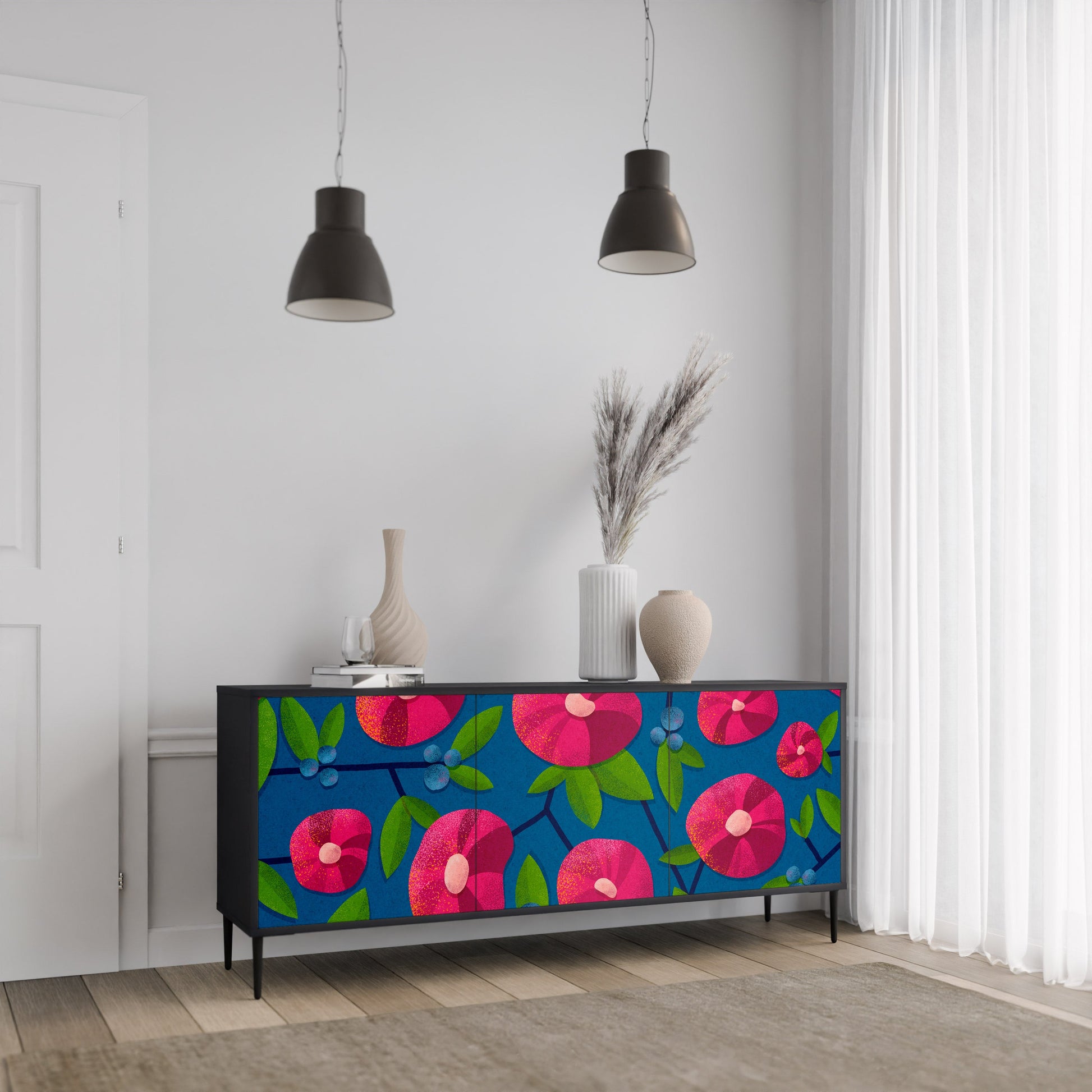 Buffet 3 portes SPRING THOUGHTS en finition noire