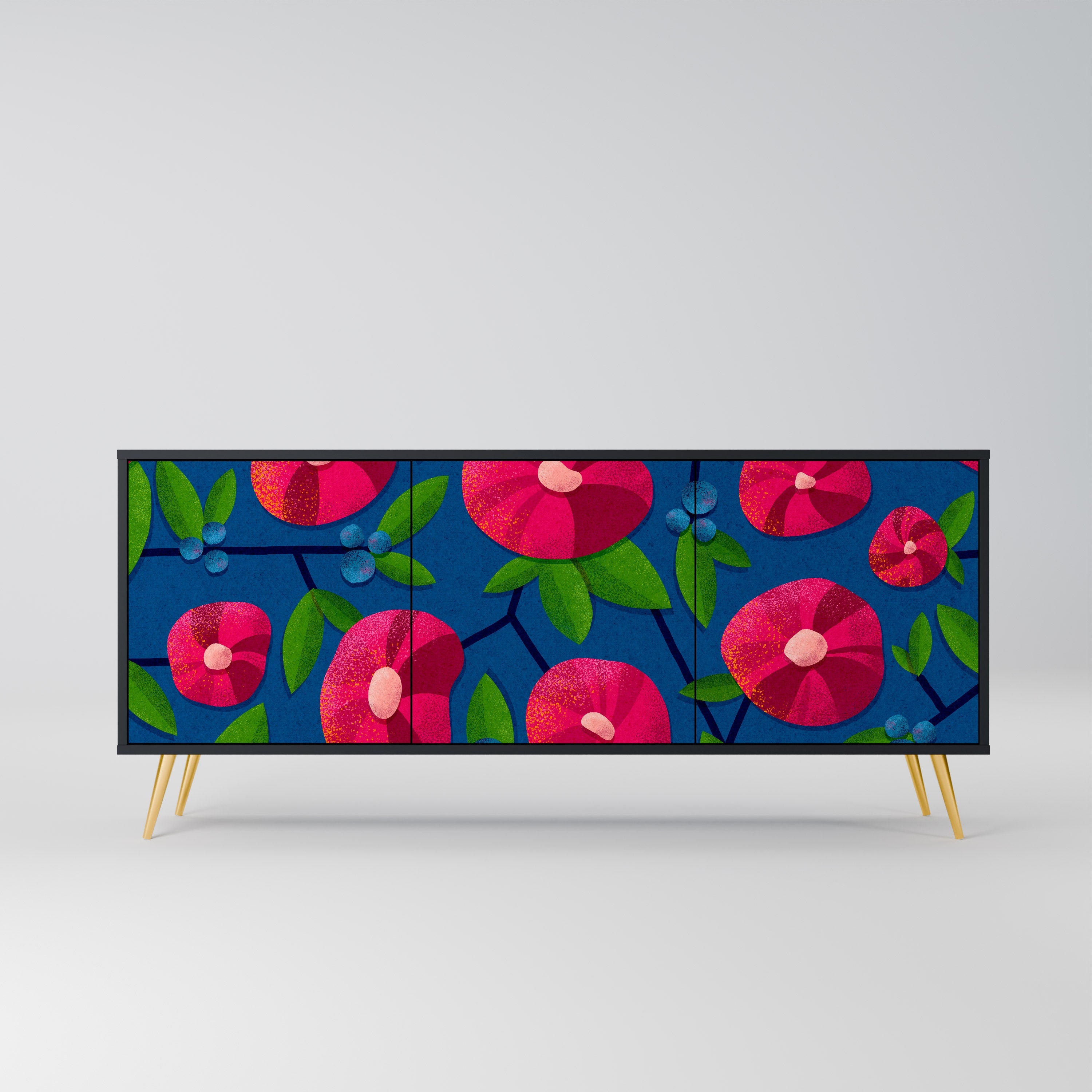 Buffet 3 portes SPRING THOUGHTS en finition noire