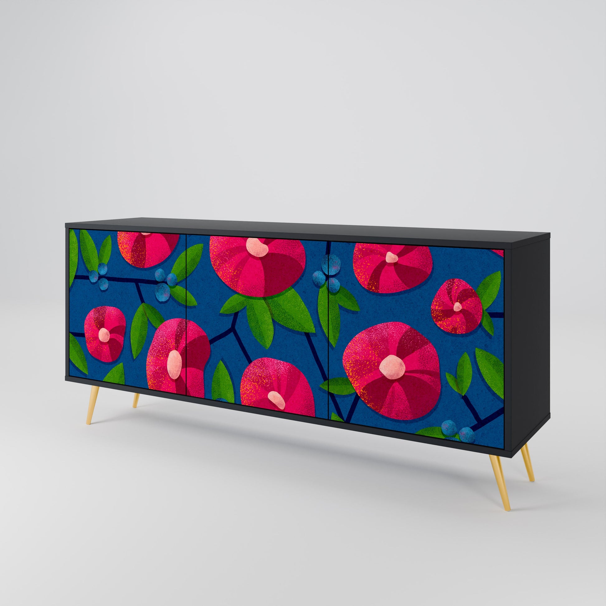 Buffet 3 portes SPRING THOUGHTS en finition noire