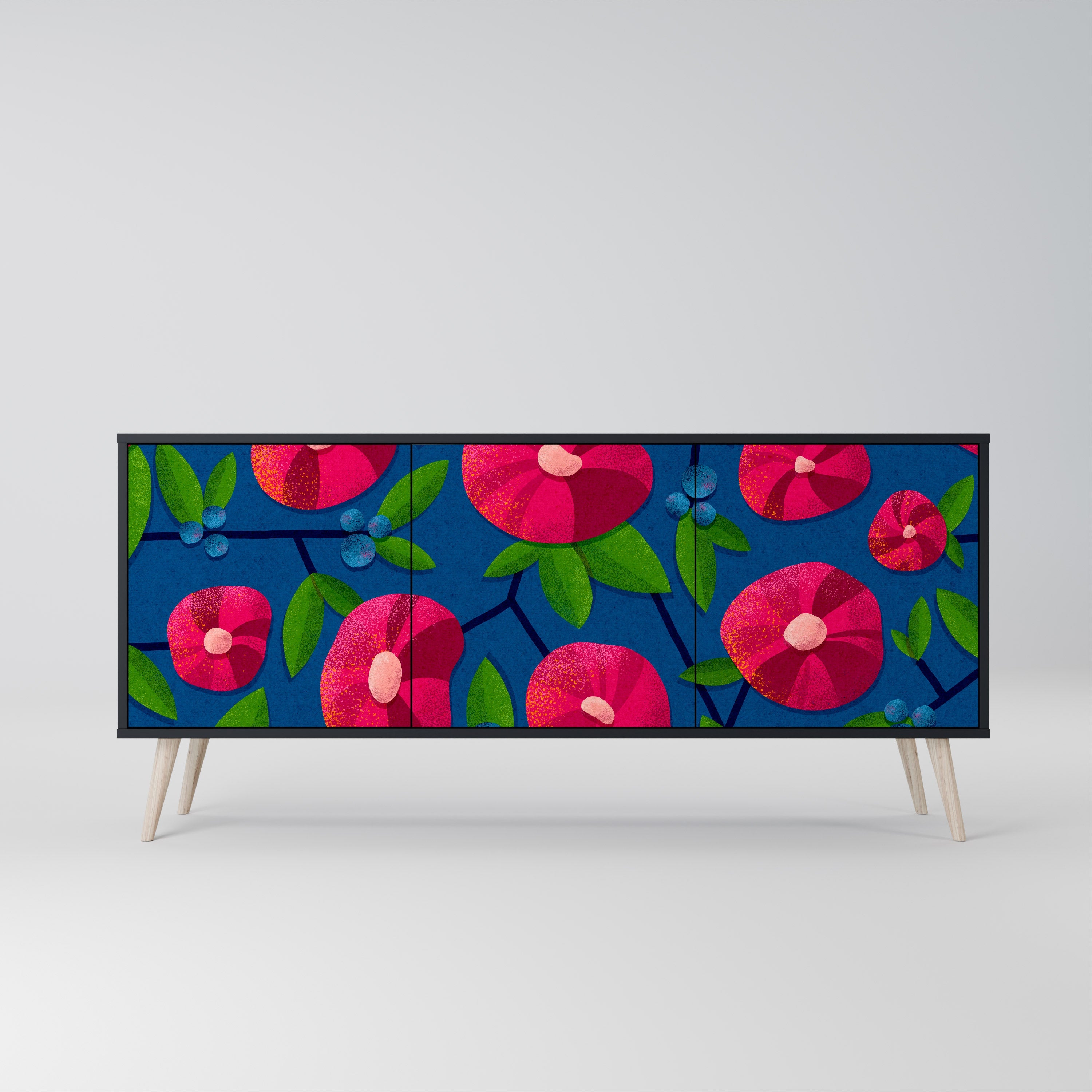 Buffet 3 portes SPRING THOUGHTS en finition noire