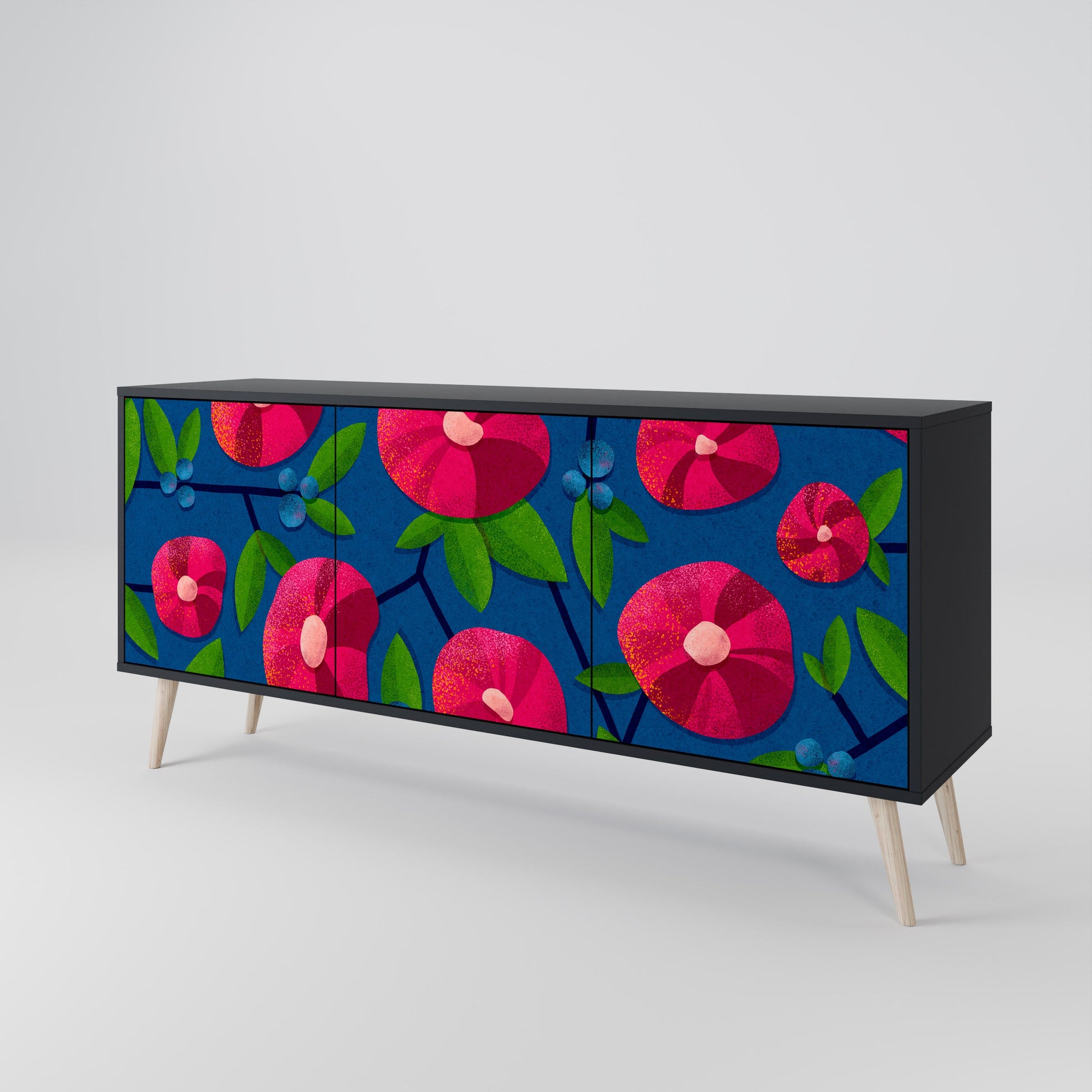 Buffet 3 portes SPRING THOUGHTS en finition noire