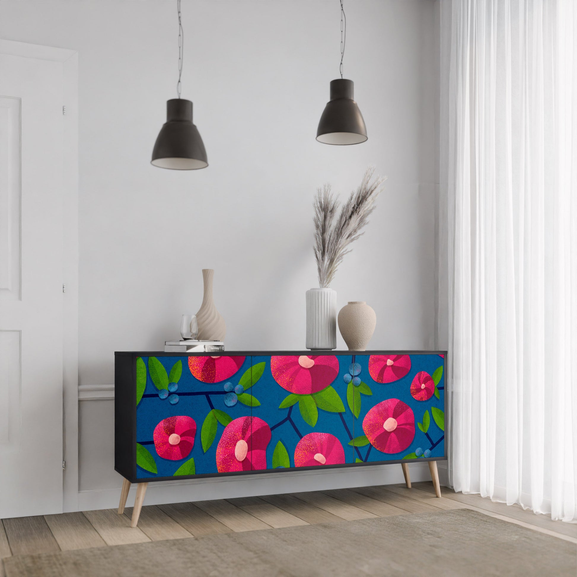 Buffet 3 portes SPRING THOUGHTS en finition noire