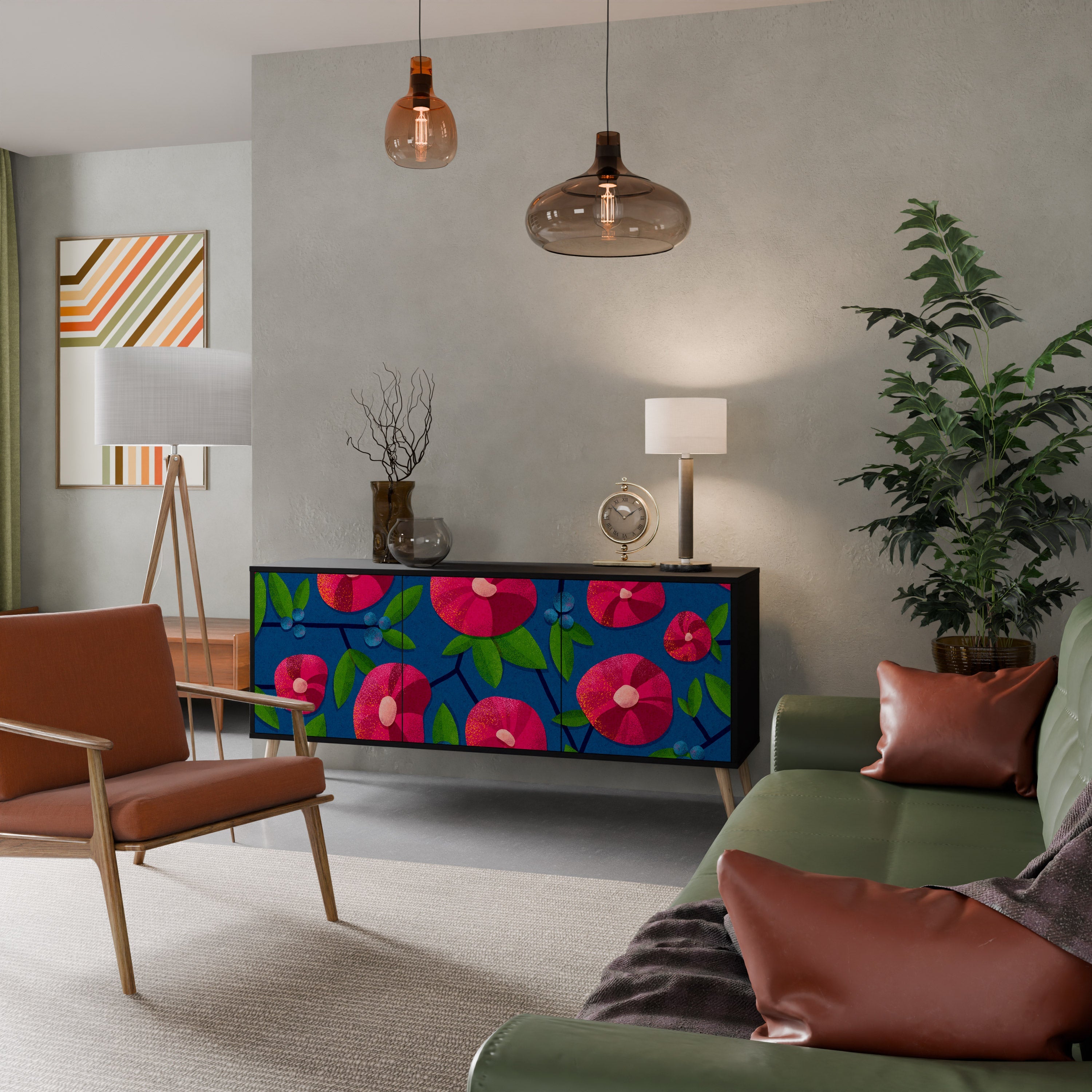 Buffet 3 portes SPRING THOUGHTS en finition noire