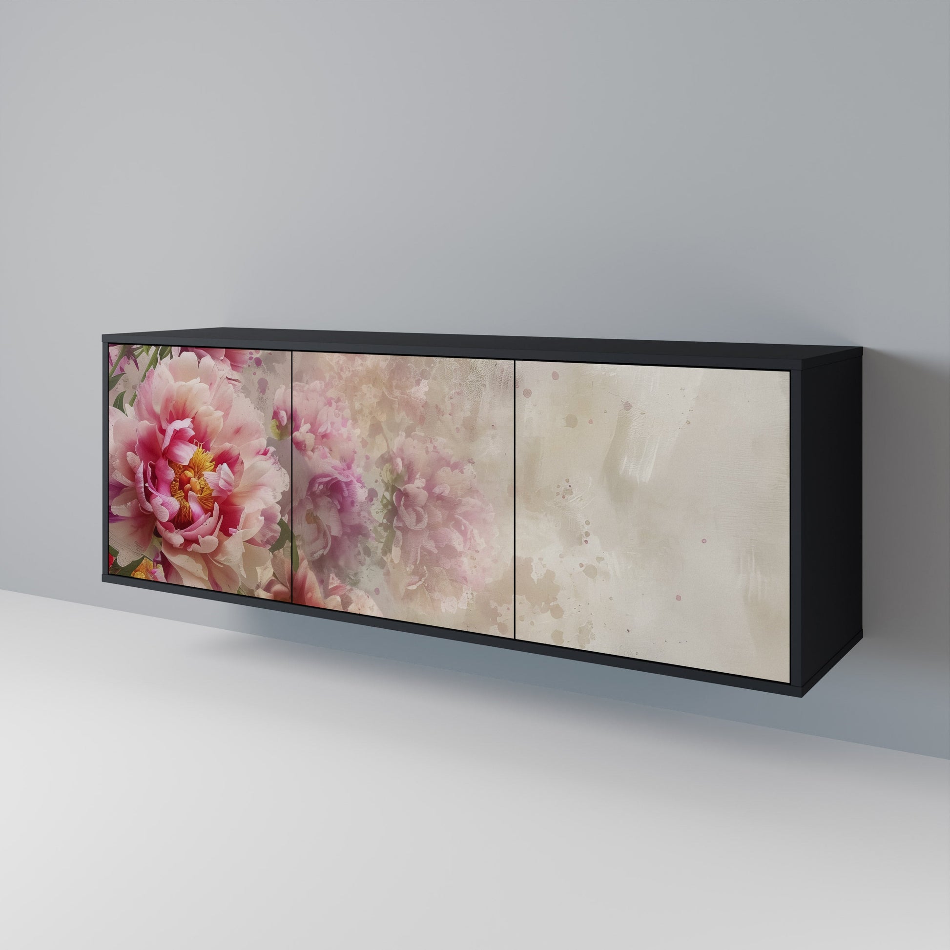 Buffet 3 portes PEONY WHISPER finition noire