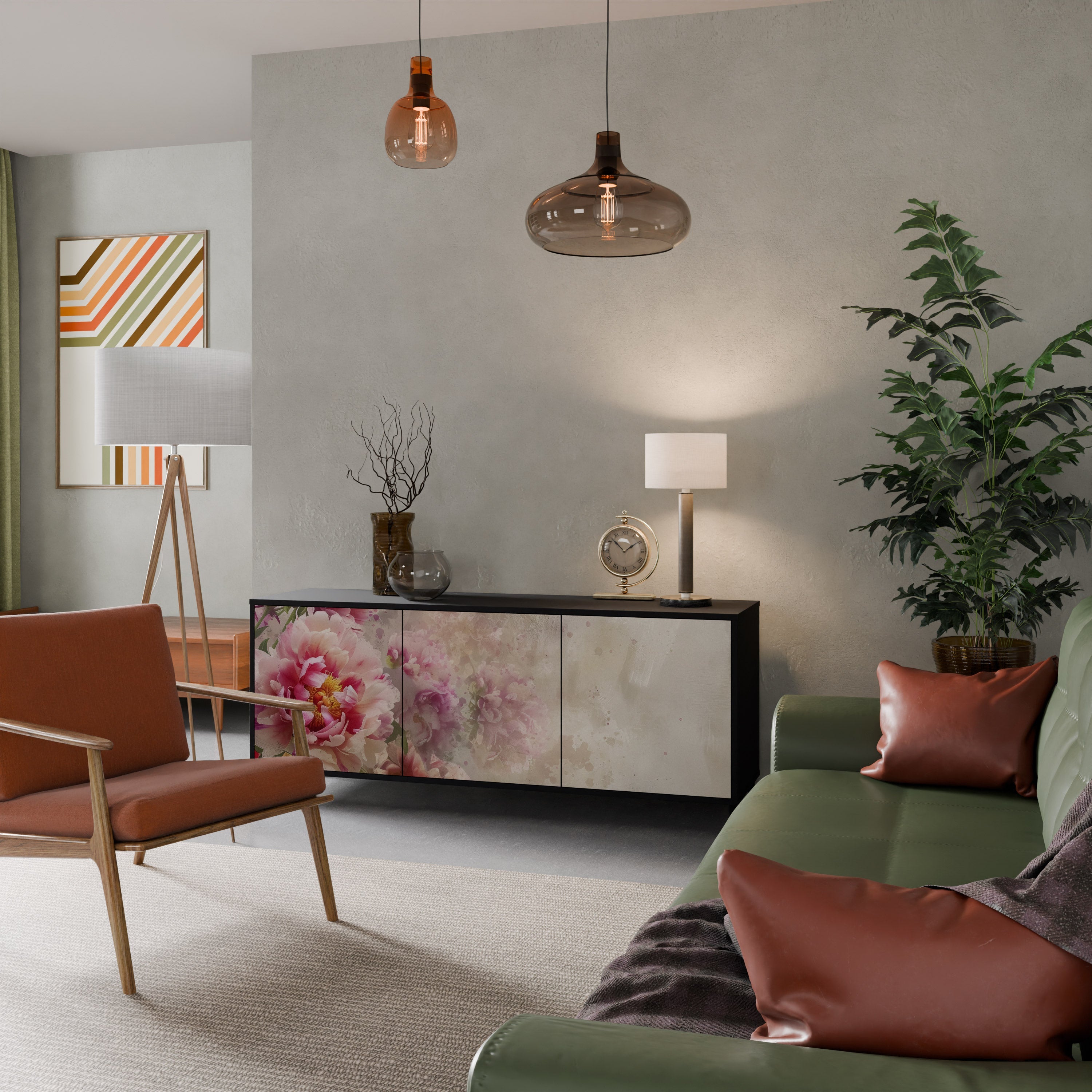 Buffet 3 portes PEONY WHISPER finition noire