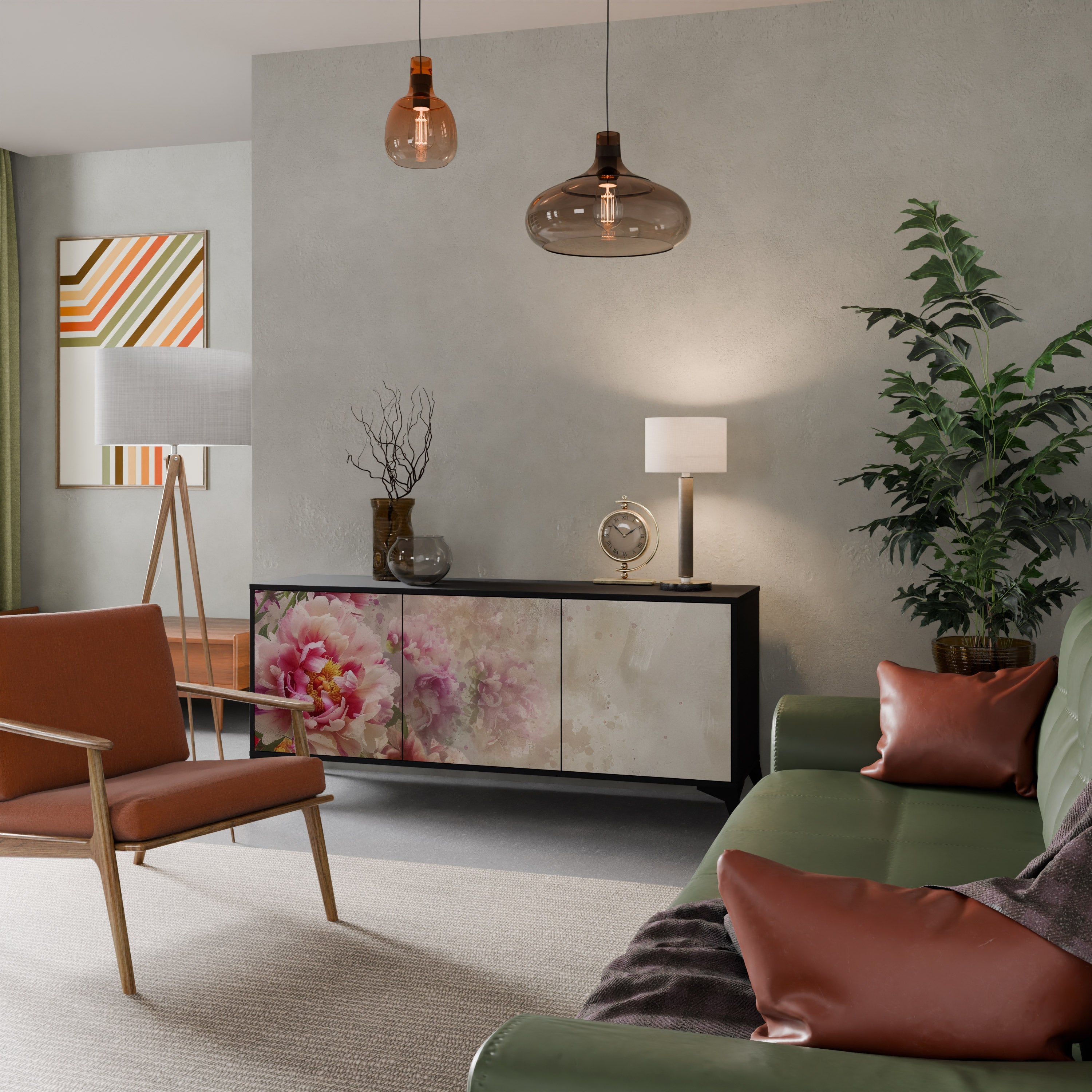 Buffet 3 portes PEONY WHISPER finition noire