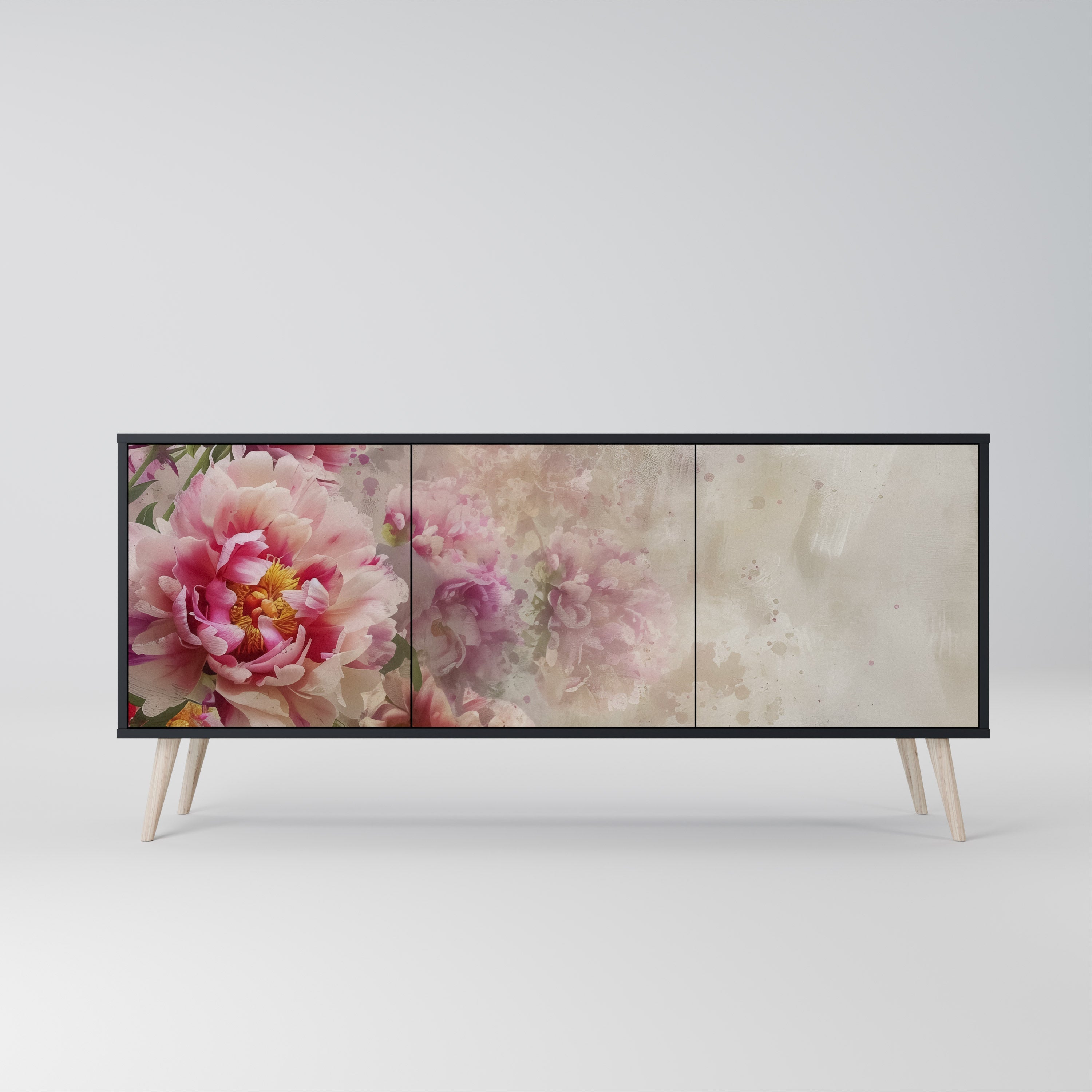 Buffet 3 portes PEONY WHISPER finition noire