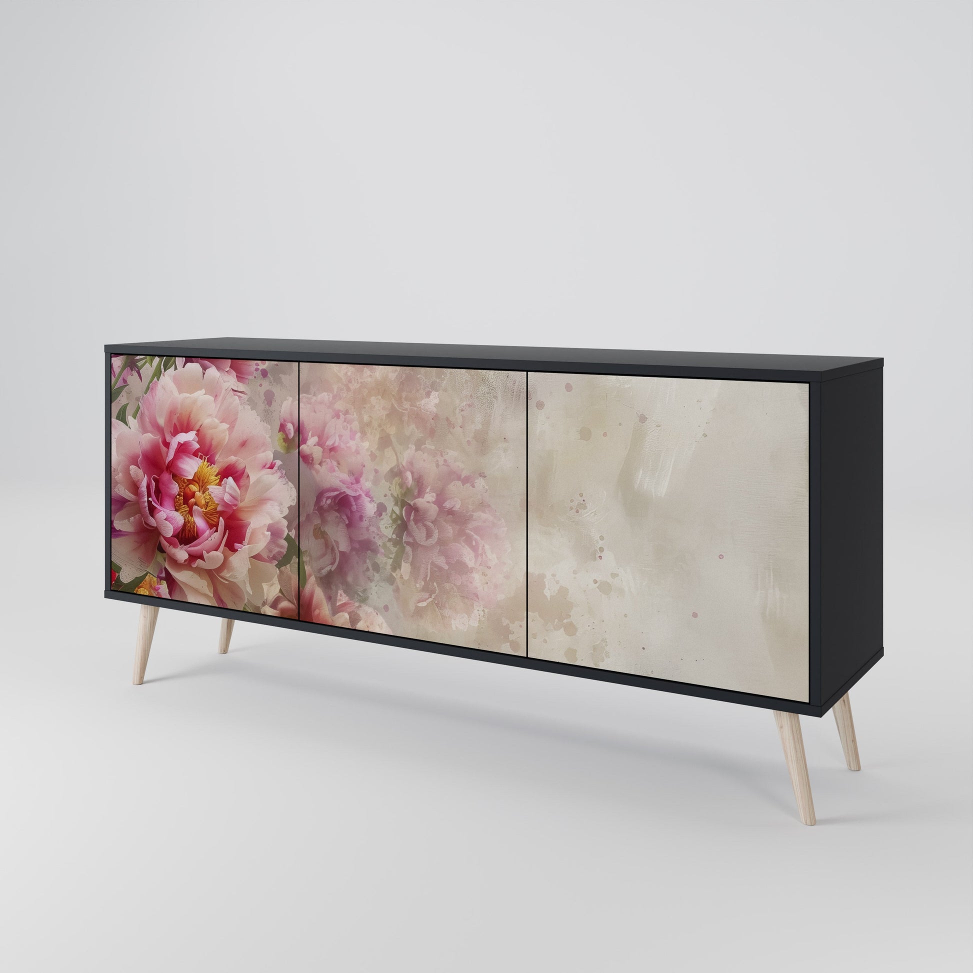 Buffet 3 portes PEONY WHISPER finition noire