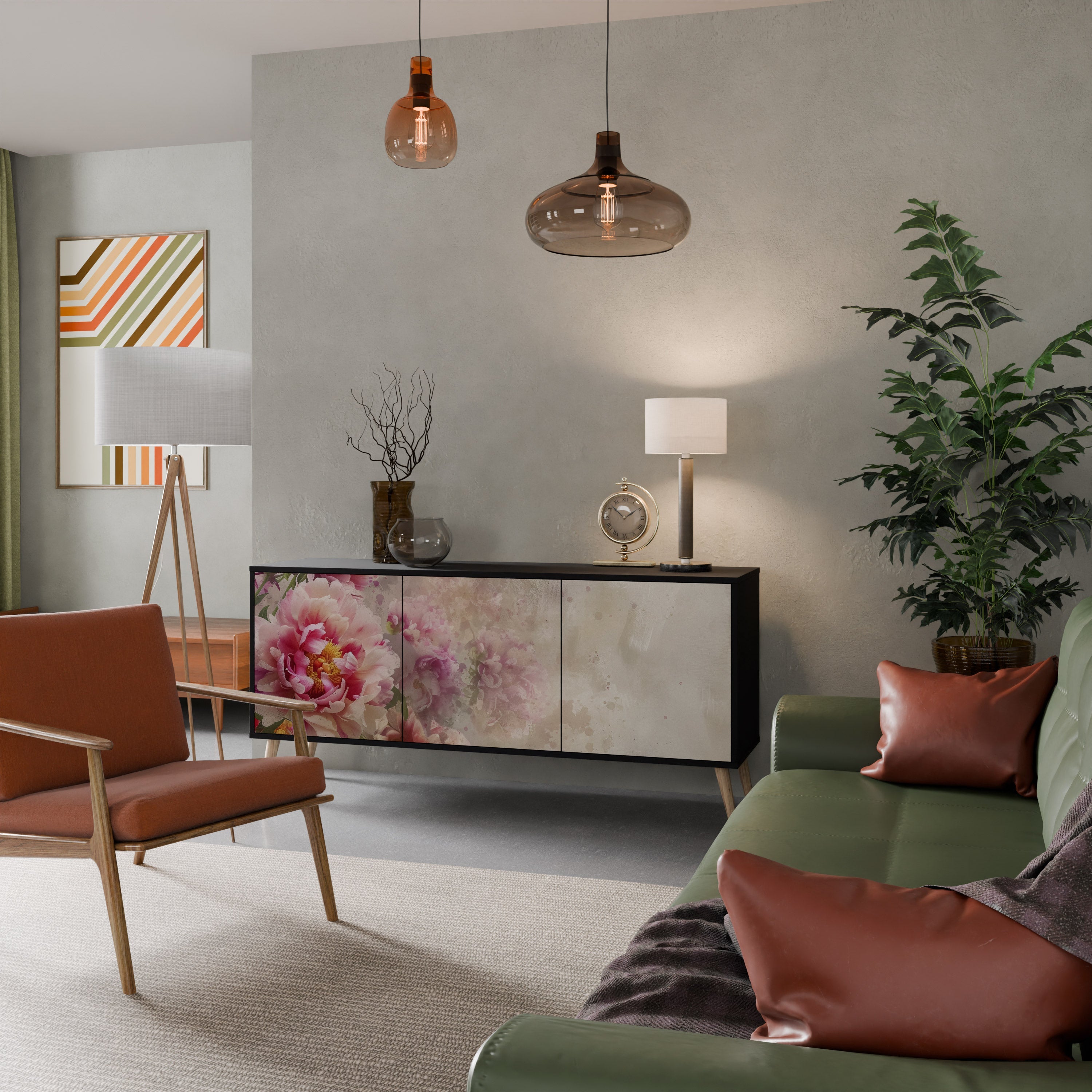 Buffet 3 portes PEONY WHISPER finition noire