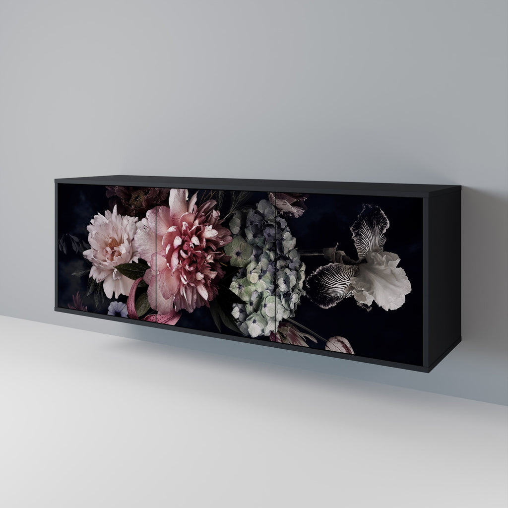 Buffet 3 portes PURE BLOSSOM finition noire