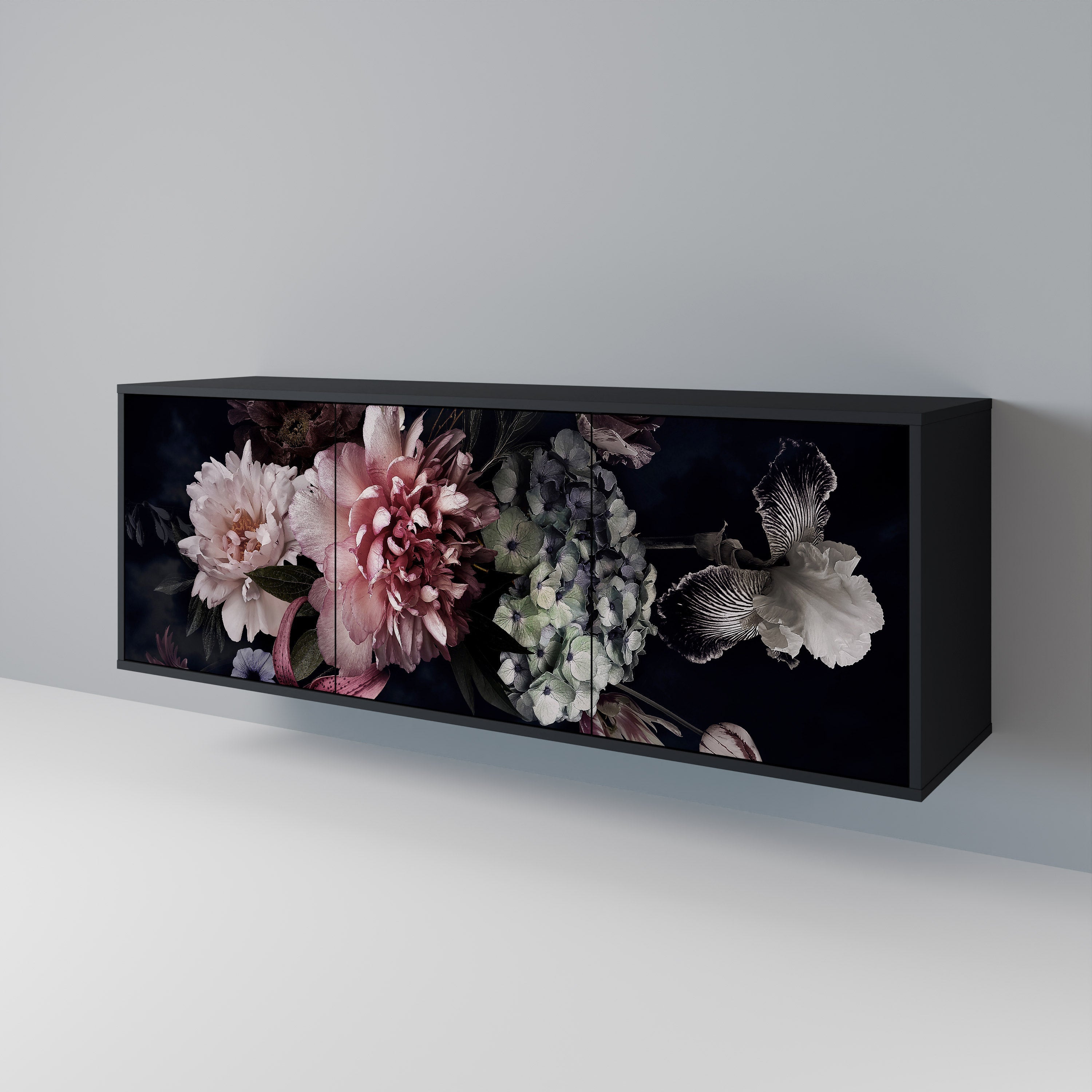Buffet 3 portes PURE BLOSSOM finition noire