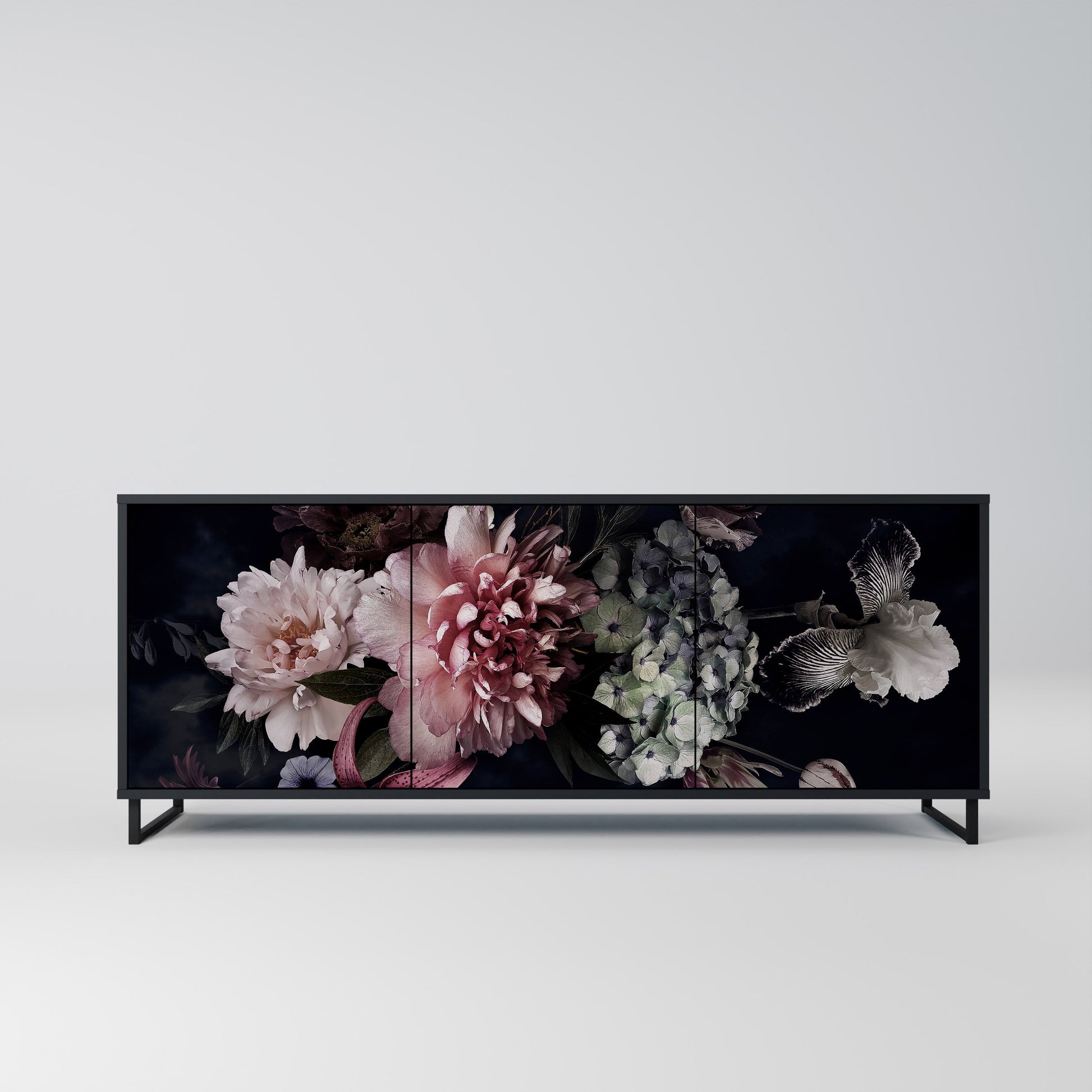 Buffet 3 portes PURE BLOSSOM finition noire