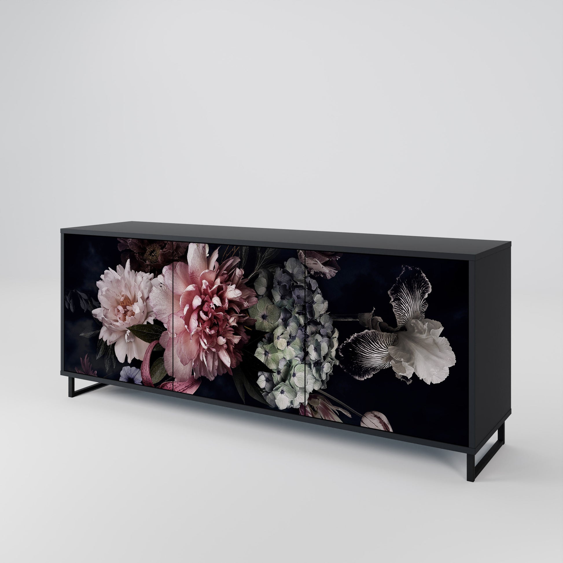 Buffet 3 portes PURE BLOSSOM finition noire