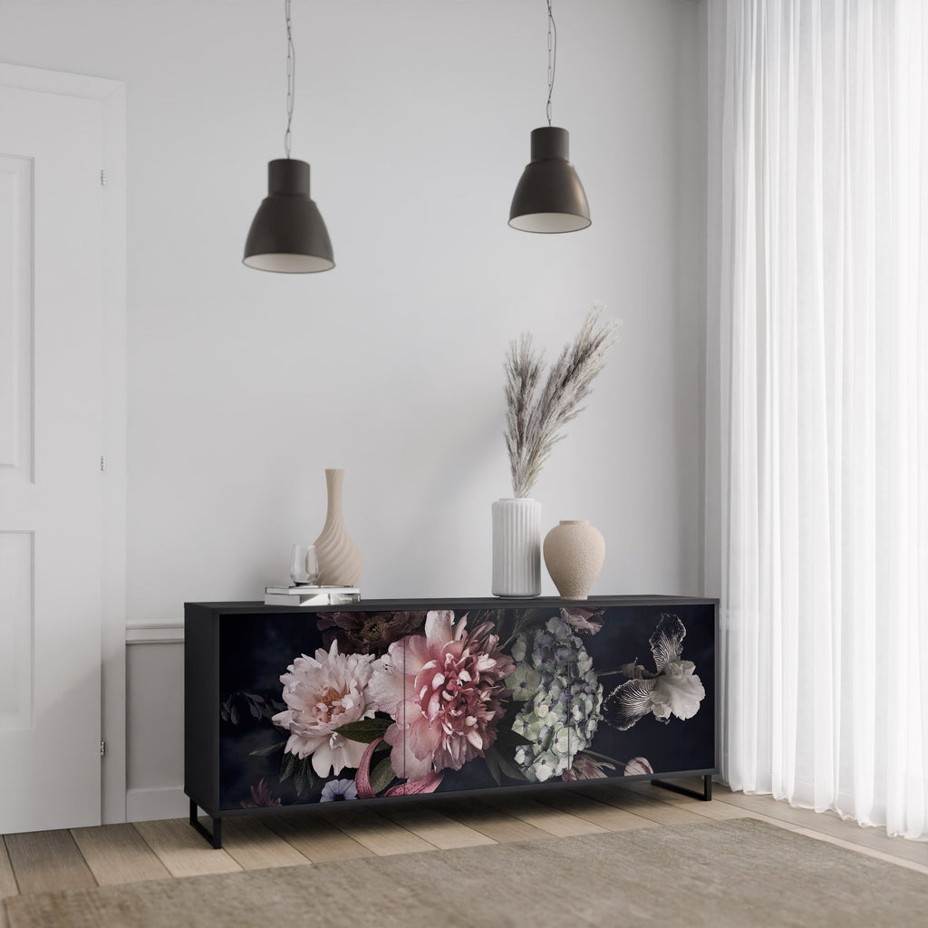 Buffet 3 portes PURE BLOSSOM finition noire