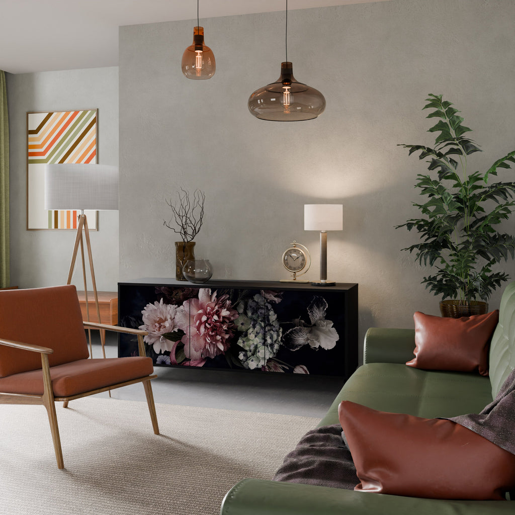 Buffet 3 portes PURE BLOSSOM finition noire