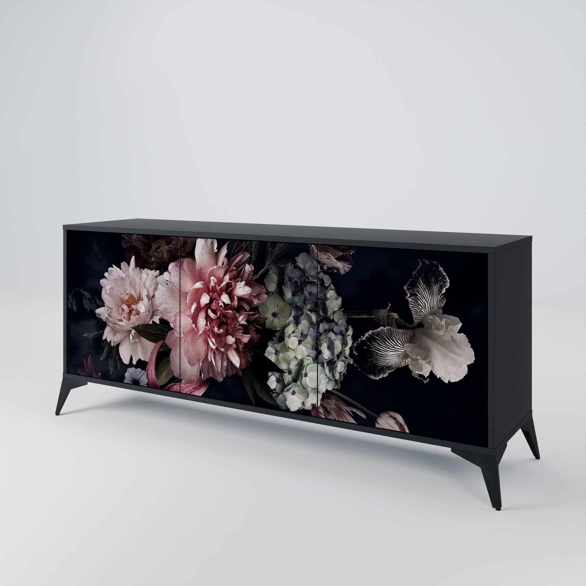 Buffet 3 portes PURE BLOSSOM finition noire