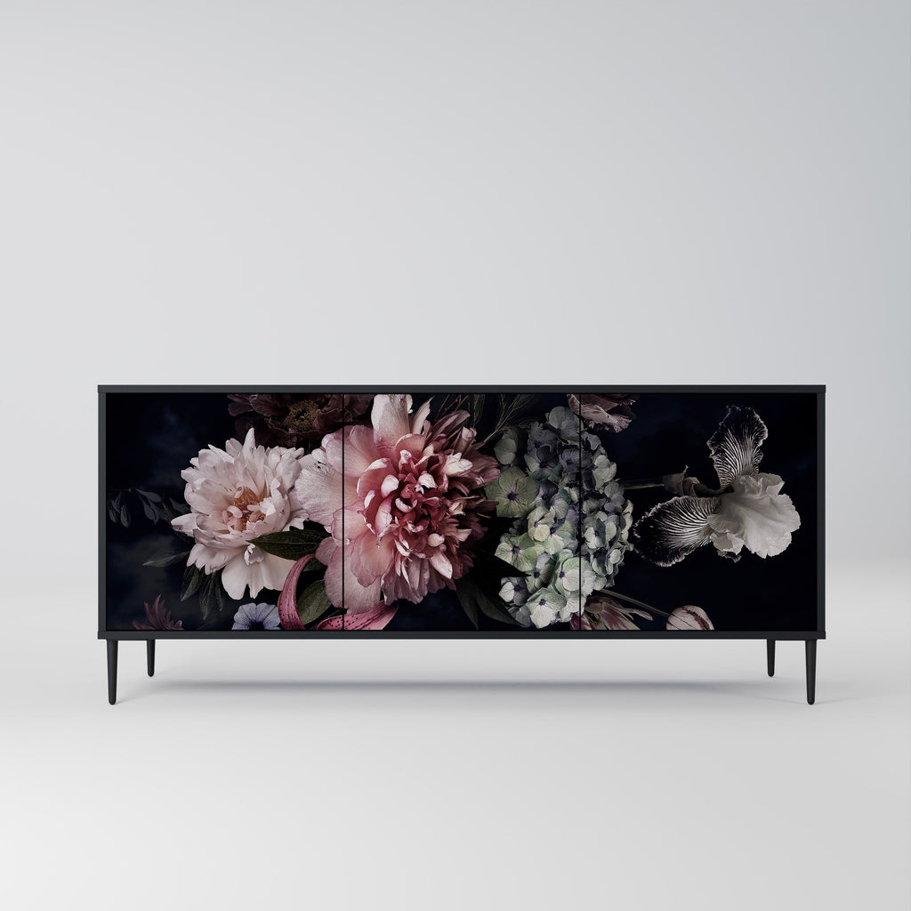 Buffet 3 portes PURE BLOSSOM finition noire
