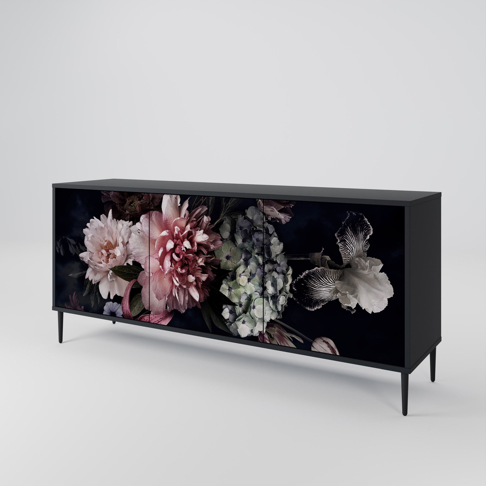 Buffet 3 portes PURE BLOSSOM finition noire