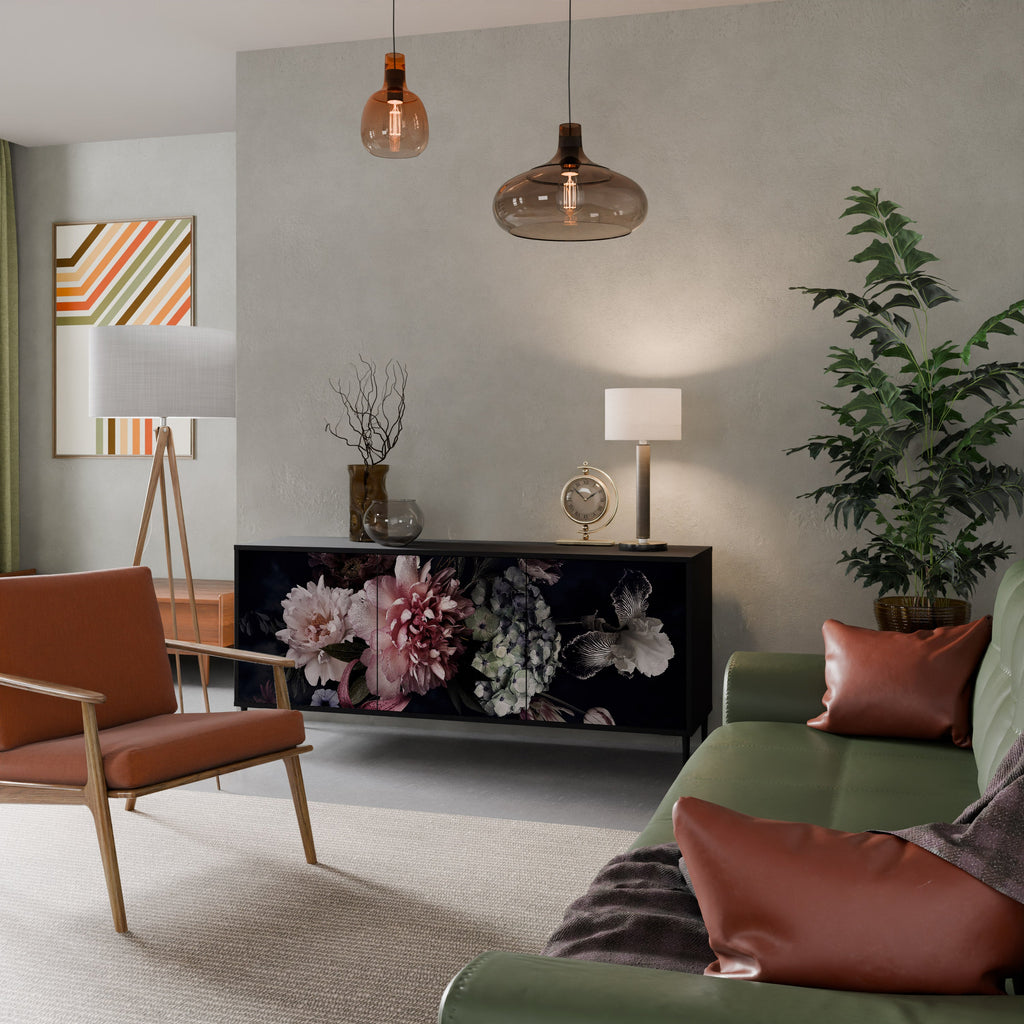 Buffet 3 portes PURE BLOSSOM finition noire