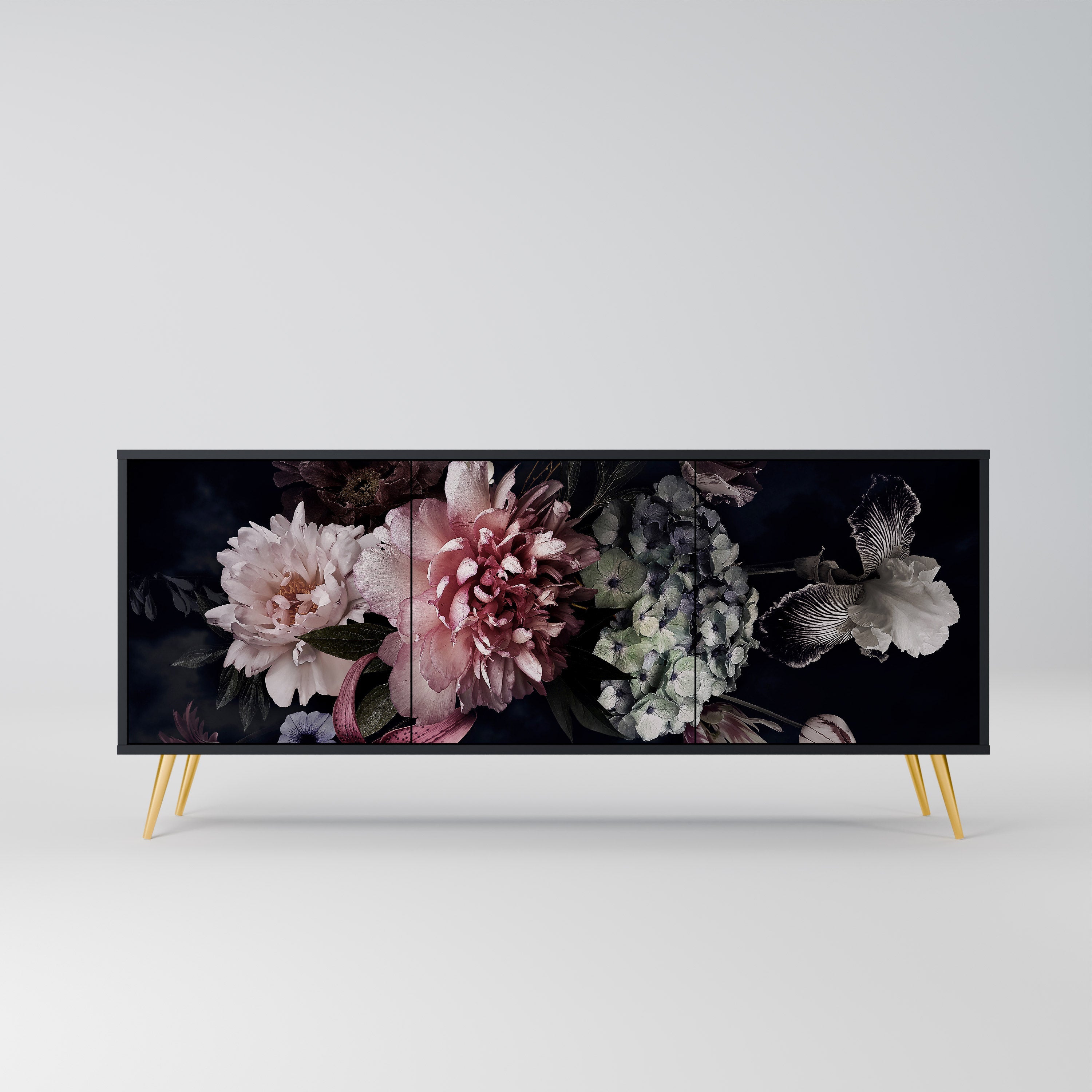 Buffet 3 portes PURE BLOSSOM finition noire