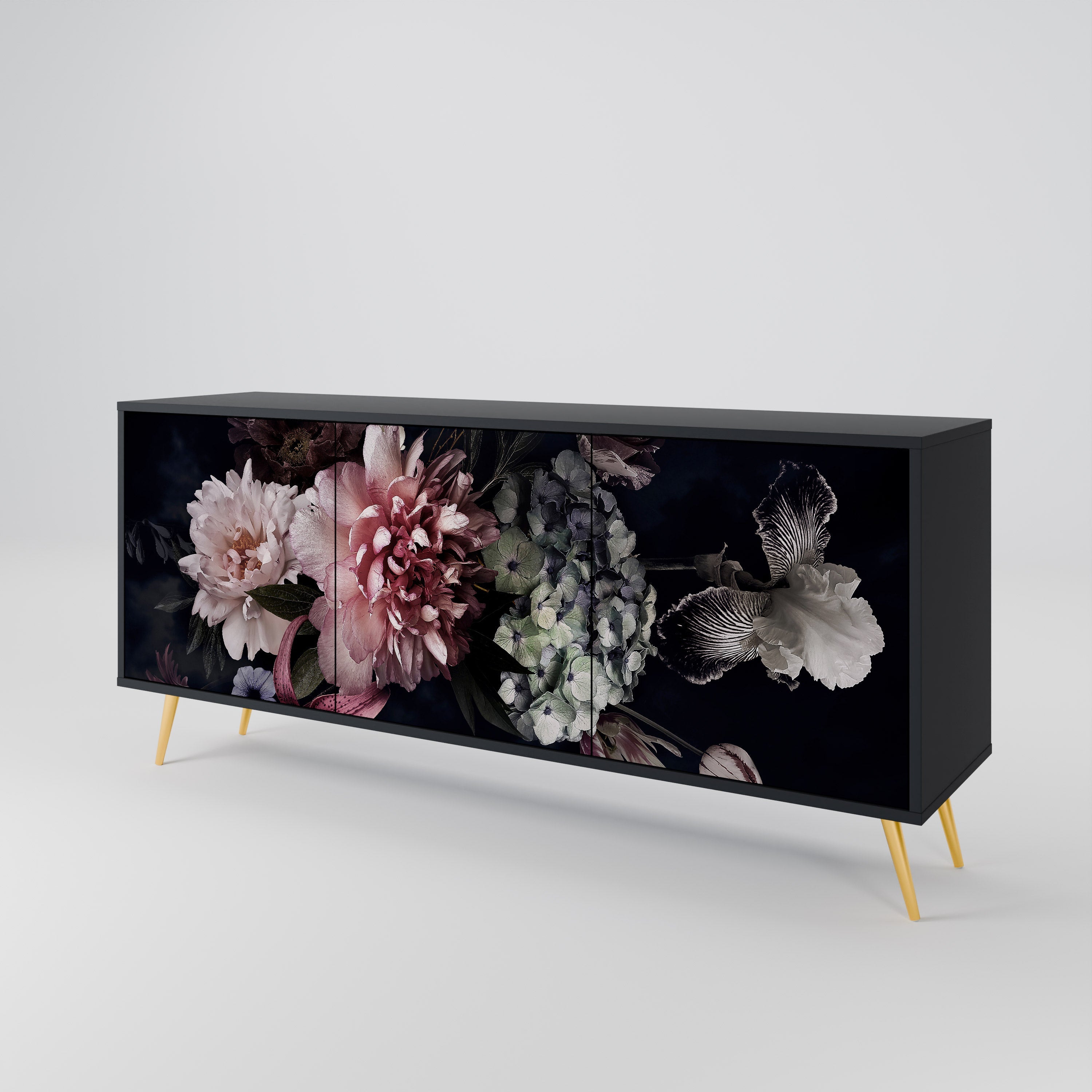 Buffet 3 portes PURE BLOSSOM finition noire