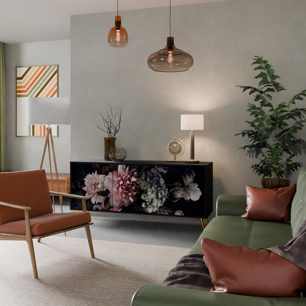 Buffet 3 portes PURE BLOSSOM finition noire