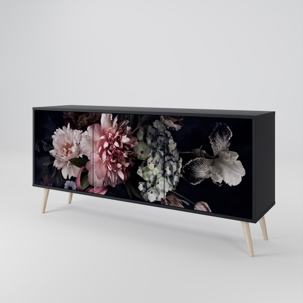Buffet 3 portes PURE BLOSSOM finition noire