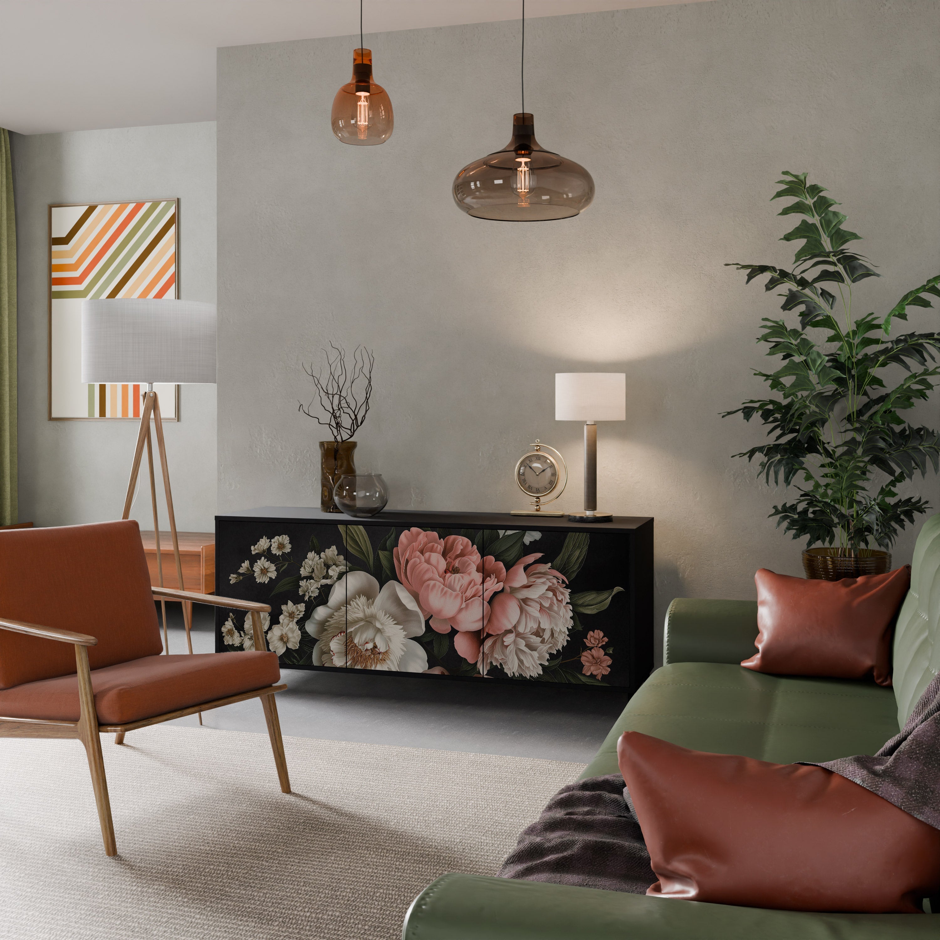 Buffet 3 portes LUSH ELEGANCE finition noire