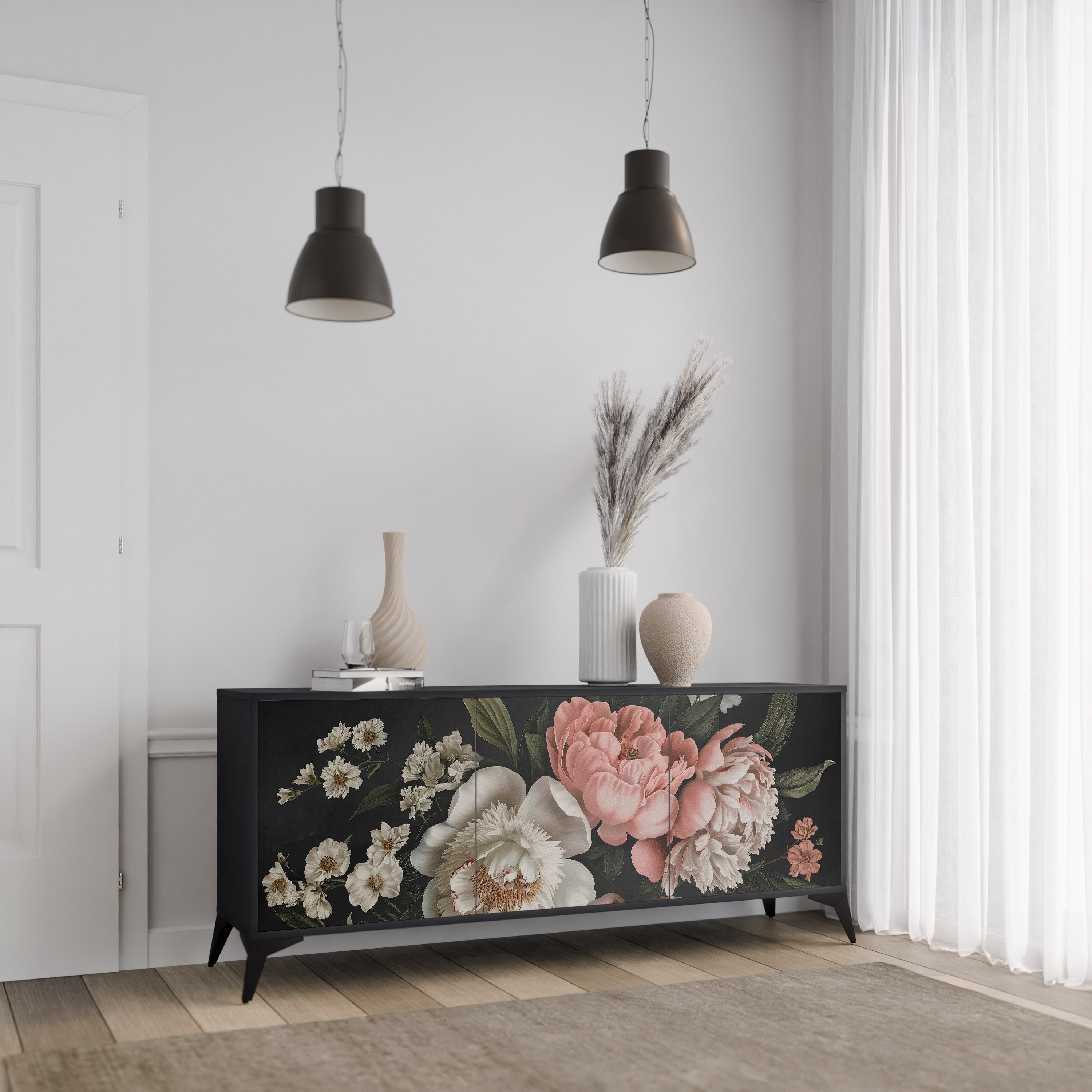 Buffet 3 portes LUSH ELEGANCE finition noire