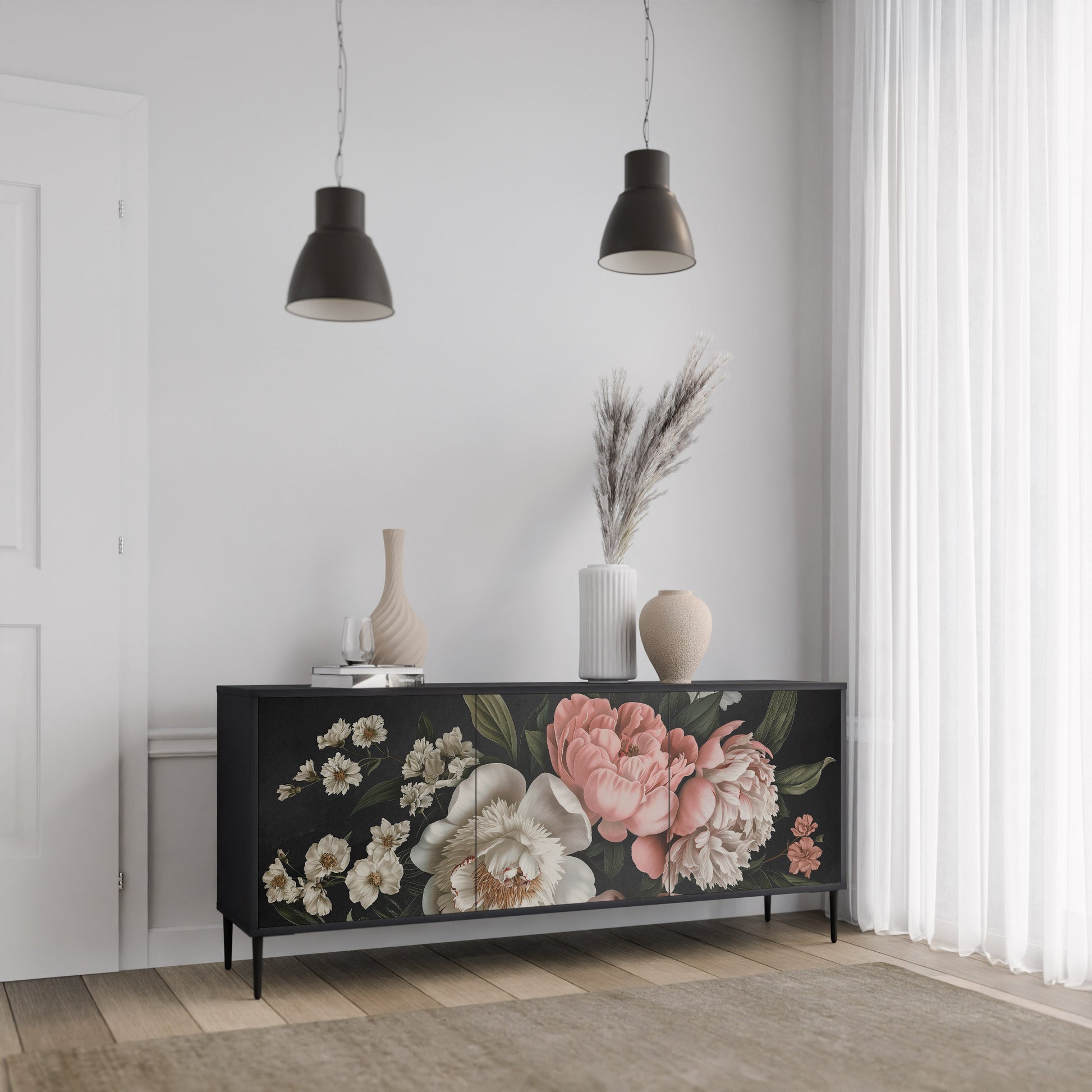 Buffet 3 portes LUSH ELEGANCE finition noire