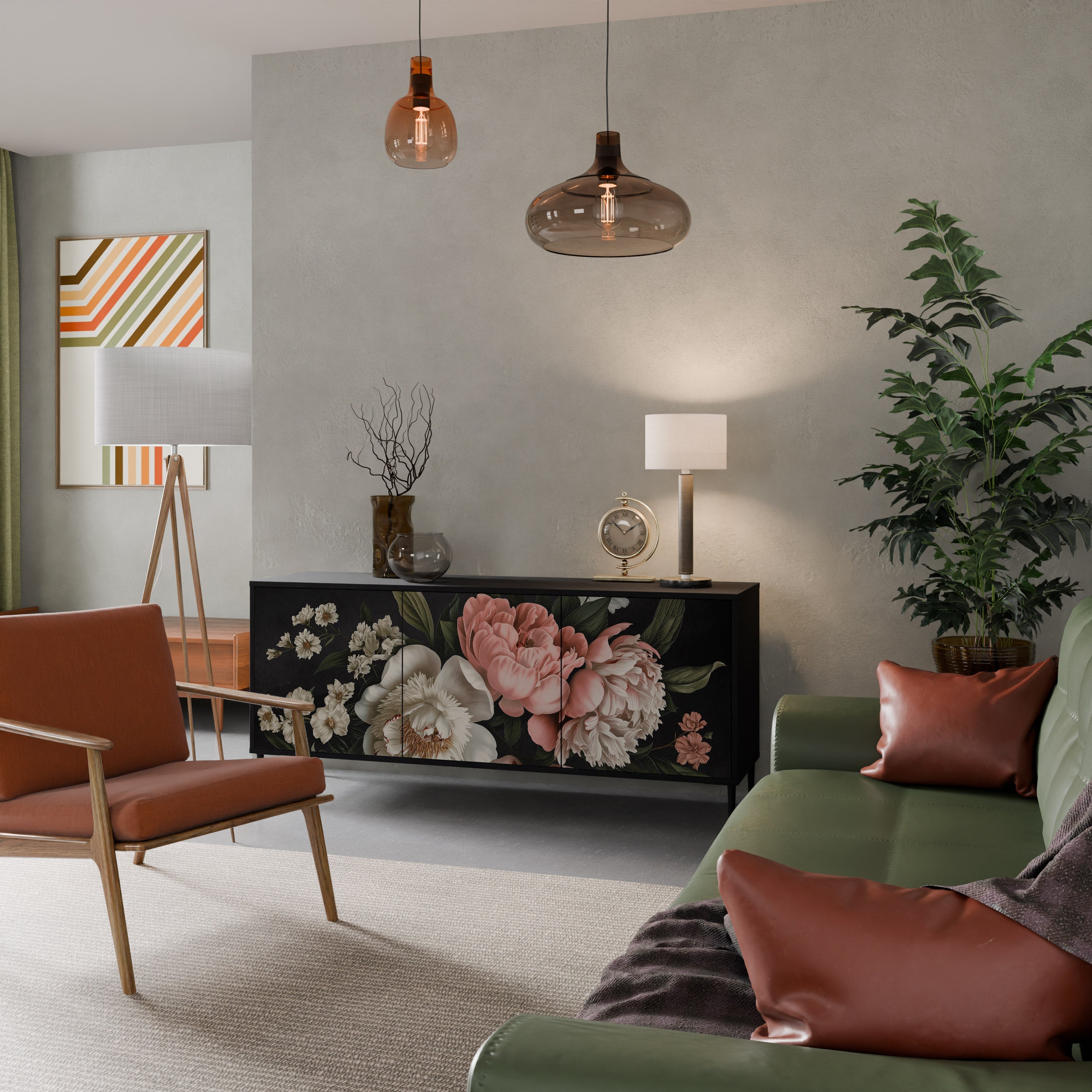 Buffet 3 portes LUSH ELEGANCE finition noire