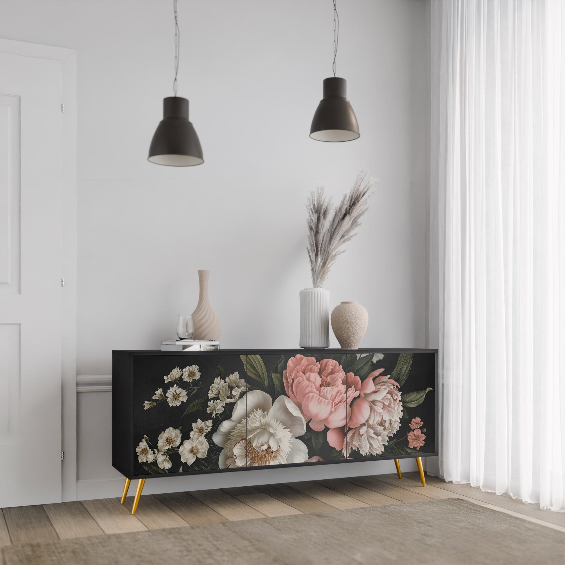 Buffet 3 portes LUSH ELEGANCE finition noire