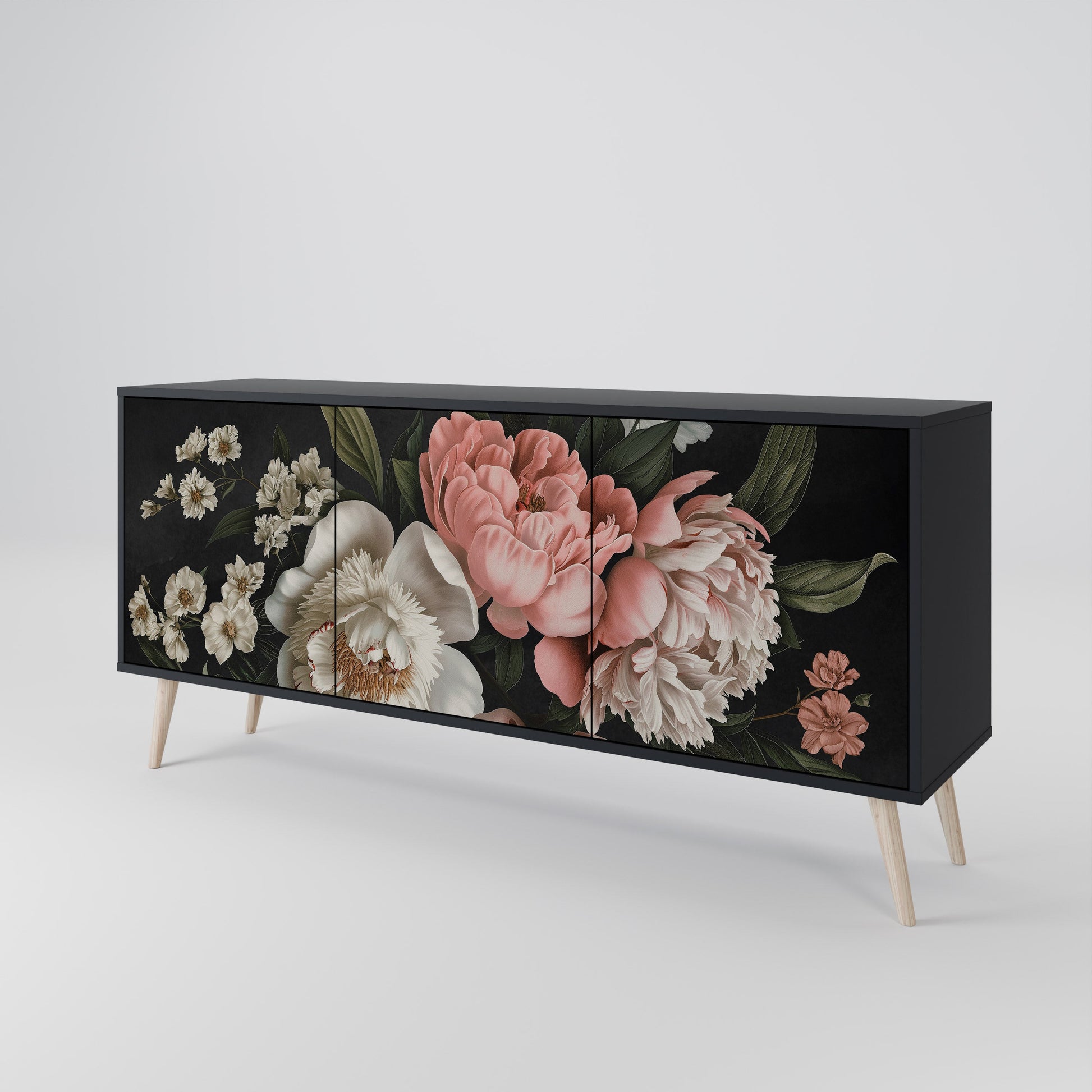 Buffet 3 portes LUSH ELEGANCE finition noire