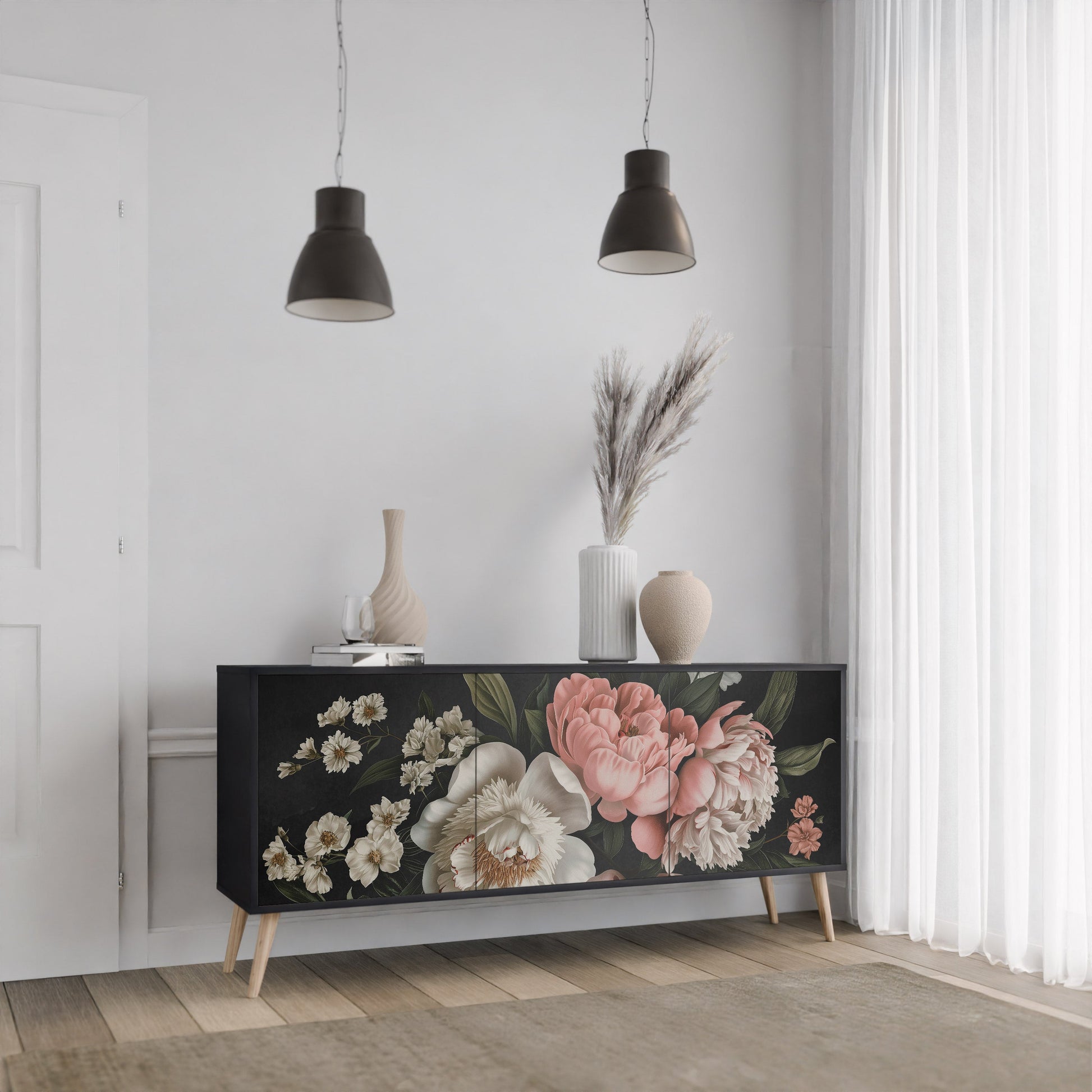 Buffet 3 portes LUSH ELEGANCE finition noire