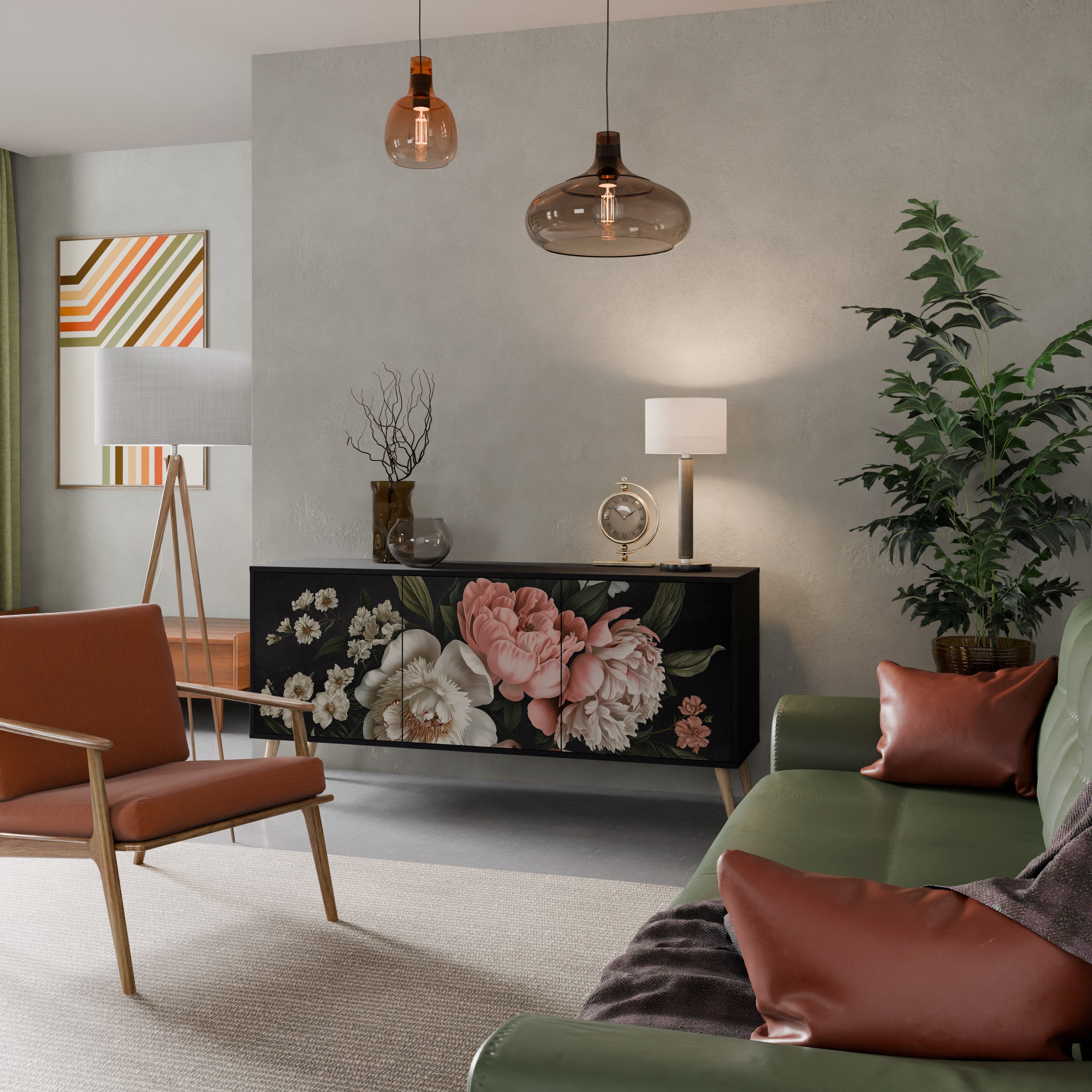 Buffet 3 portes LUSH ELEGANCE finition noire