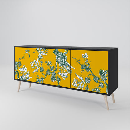 YELLOW CHINOISERIE 3-Door Sideboard