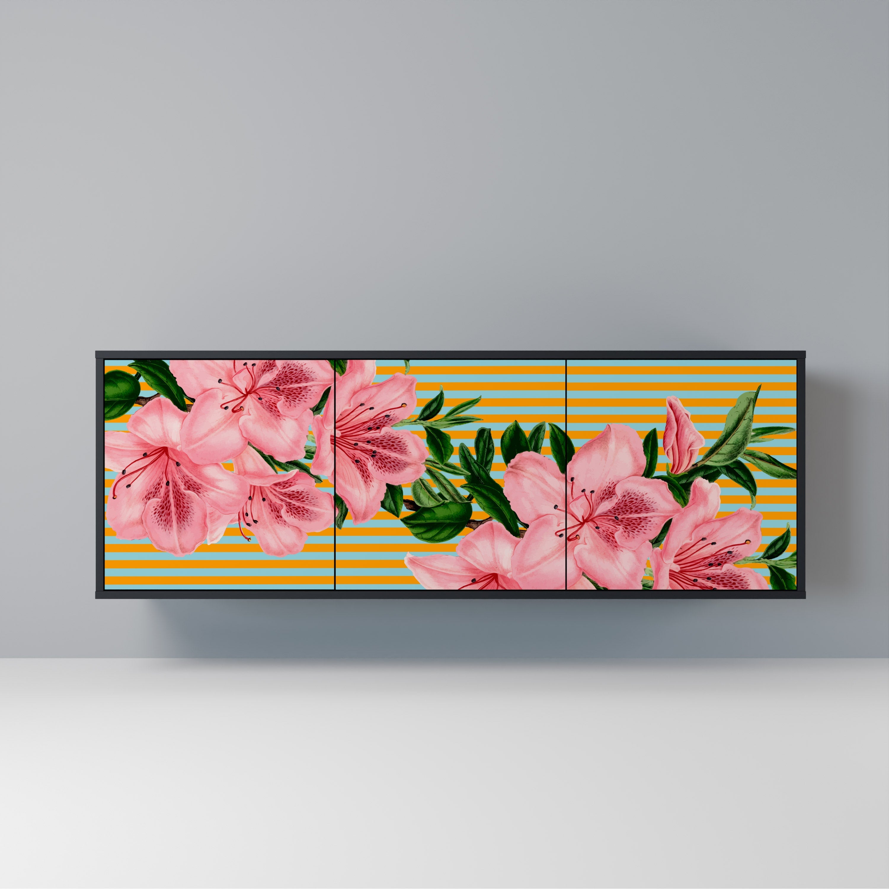 Buffet 3 portes FRAGILE BEAUTY en finition noire