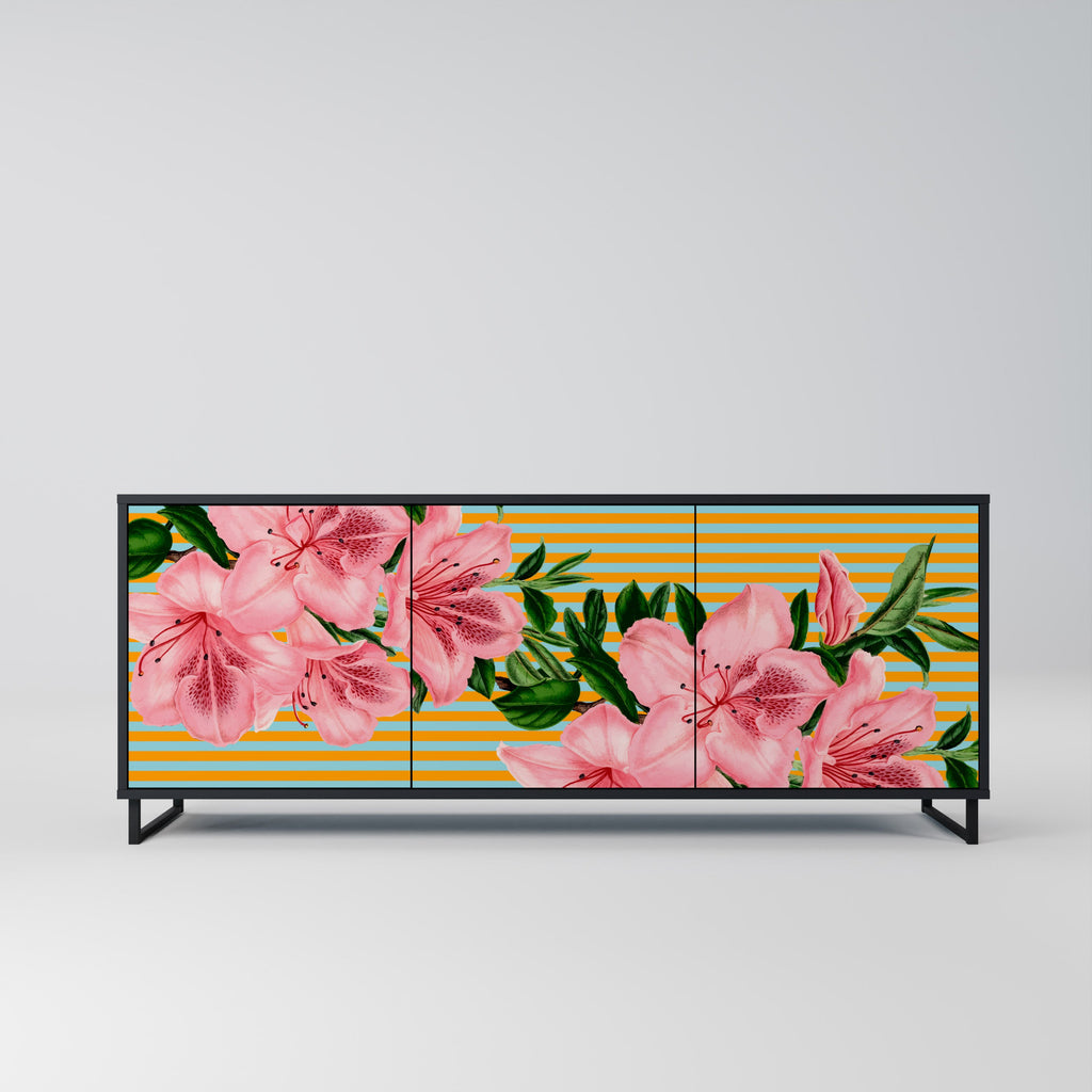 Buffet 3 portes FRAGILE BEAUTY en finition noire