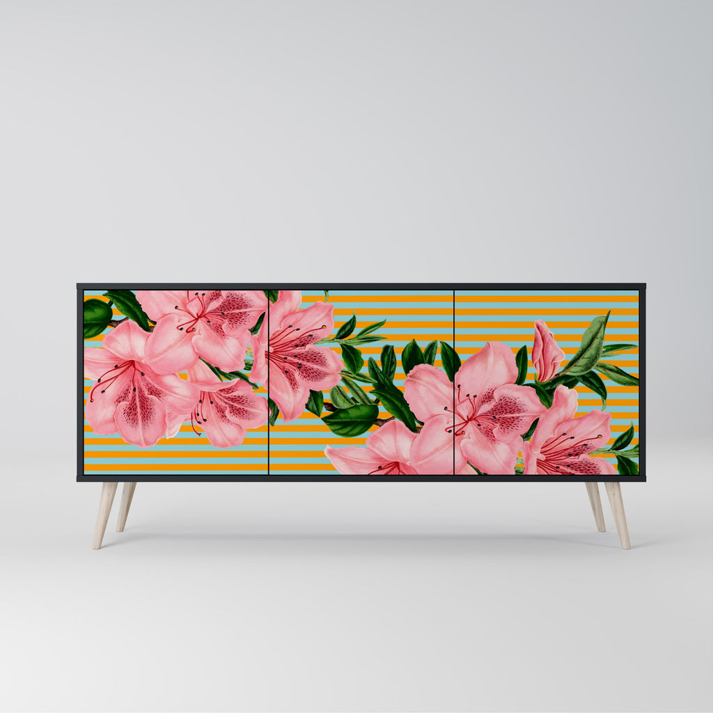 Buffet 3 portes FRAGILE BEAUTY en finition noire