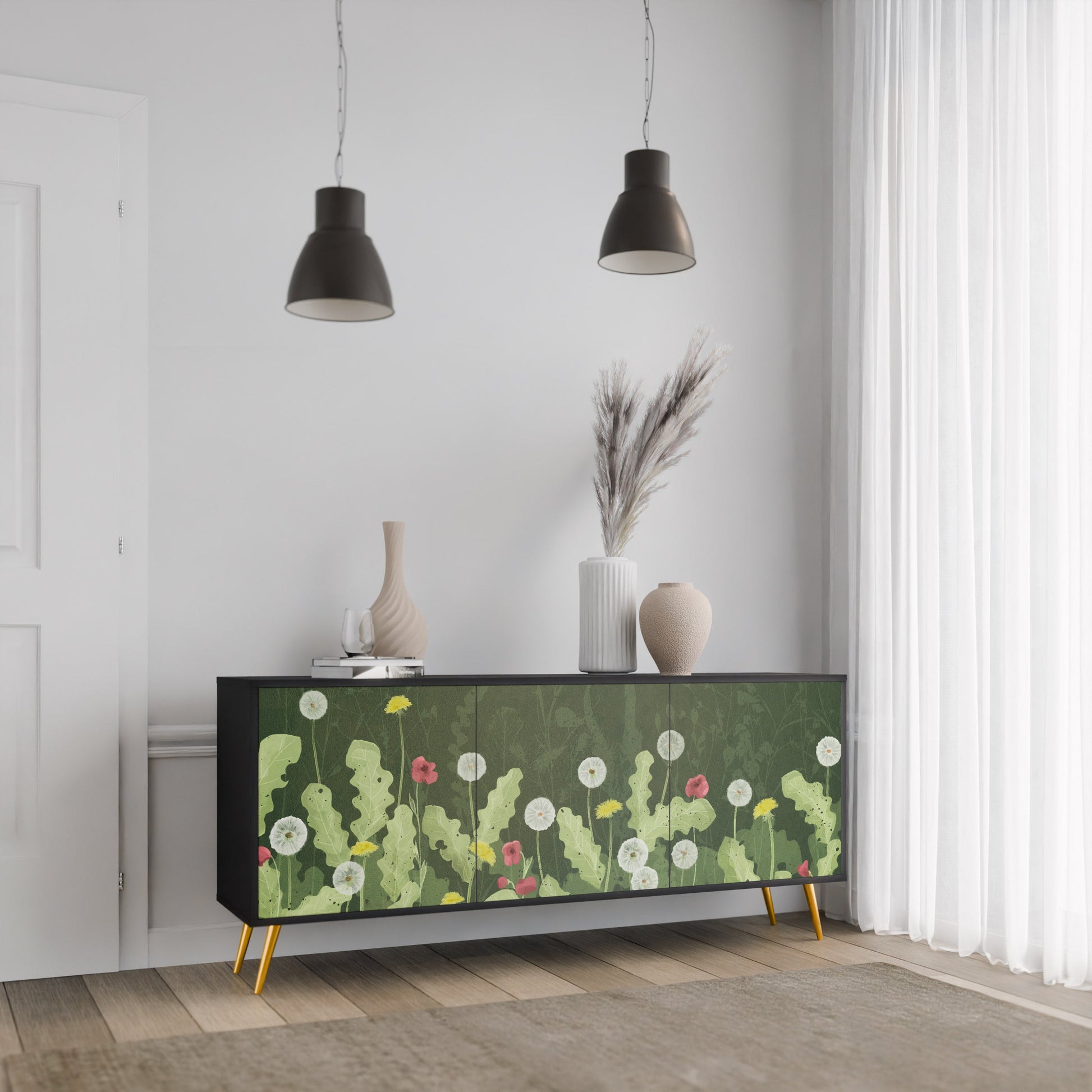 Buffet 3 portes DANDELION AMUSE en finition noire