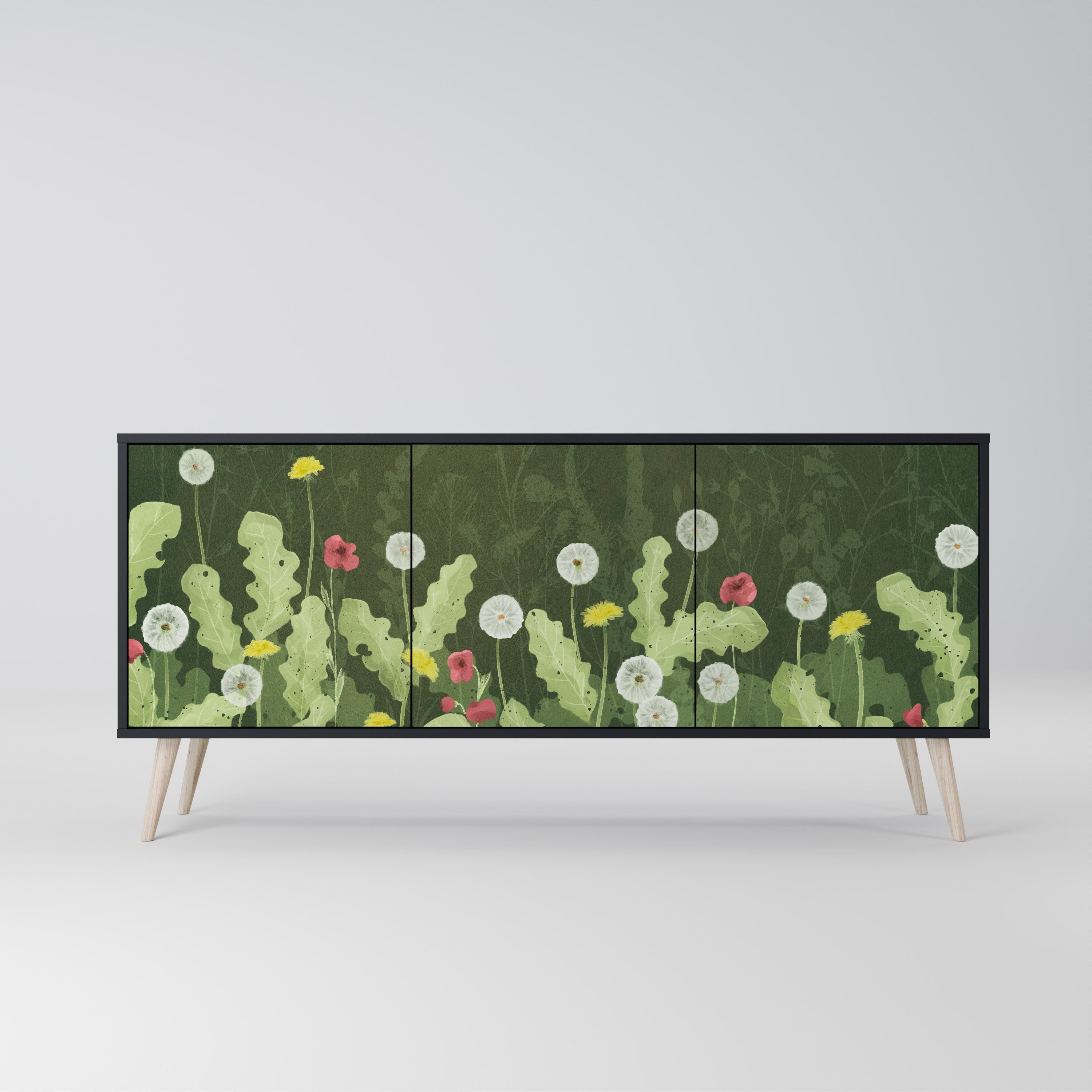 Buffet 3 portes DANDELION AMUSE en finition noire