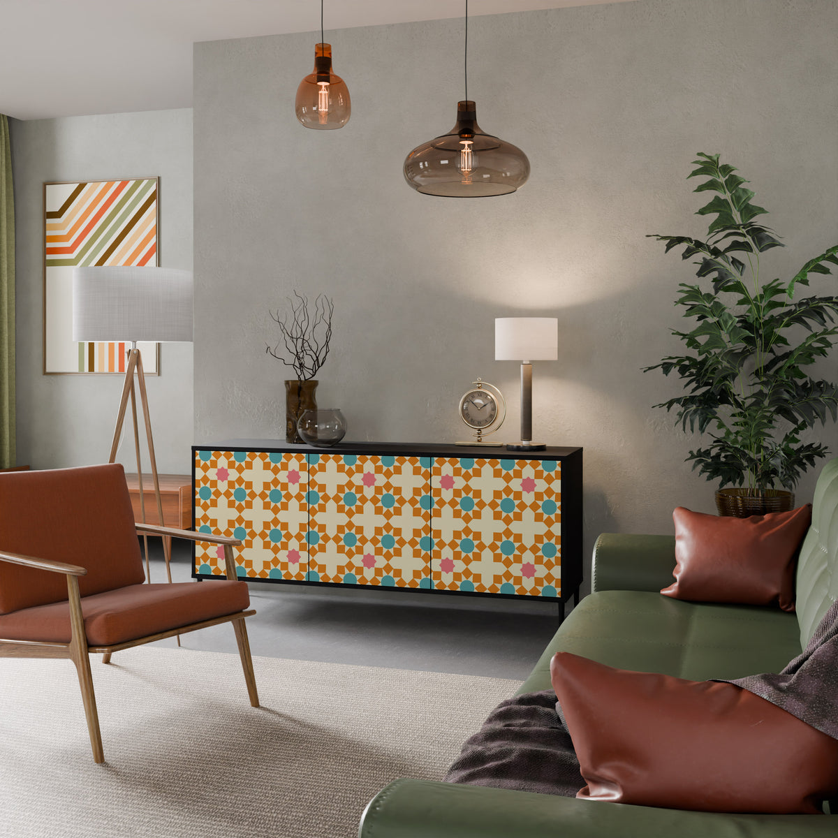 FLORAL DECOR 3-Door Sideboard